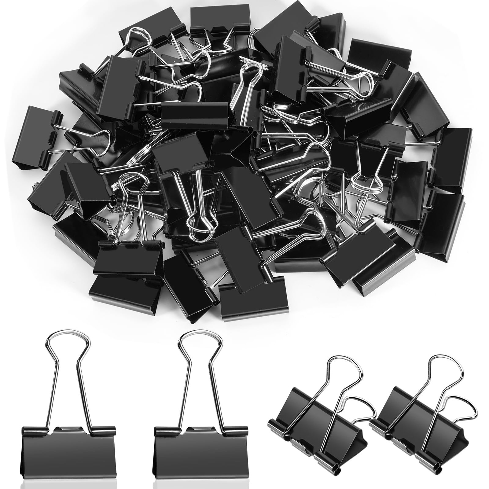 60PCS Medium Binder Clips, 1-1/4 Inch, 32mm, Metal Paper Clamps for Teachers …