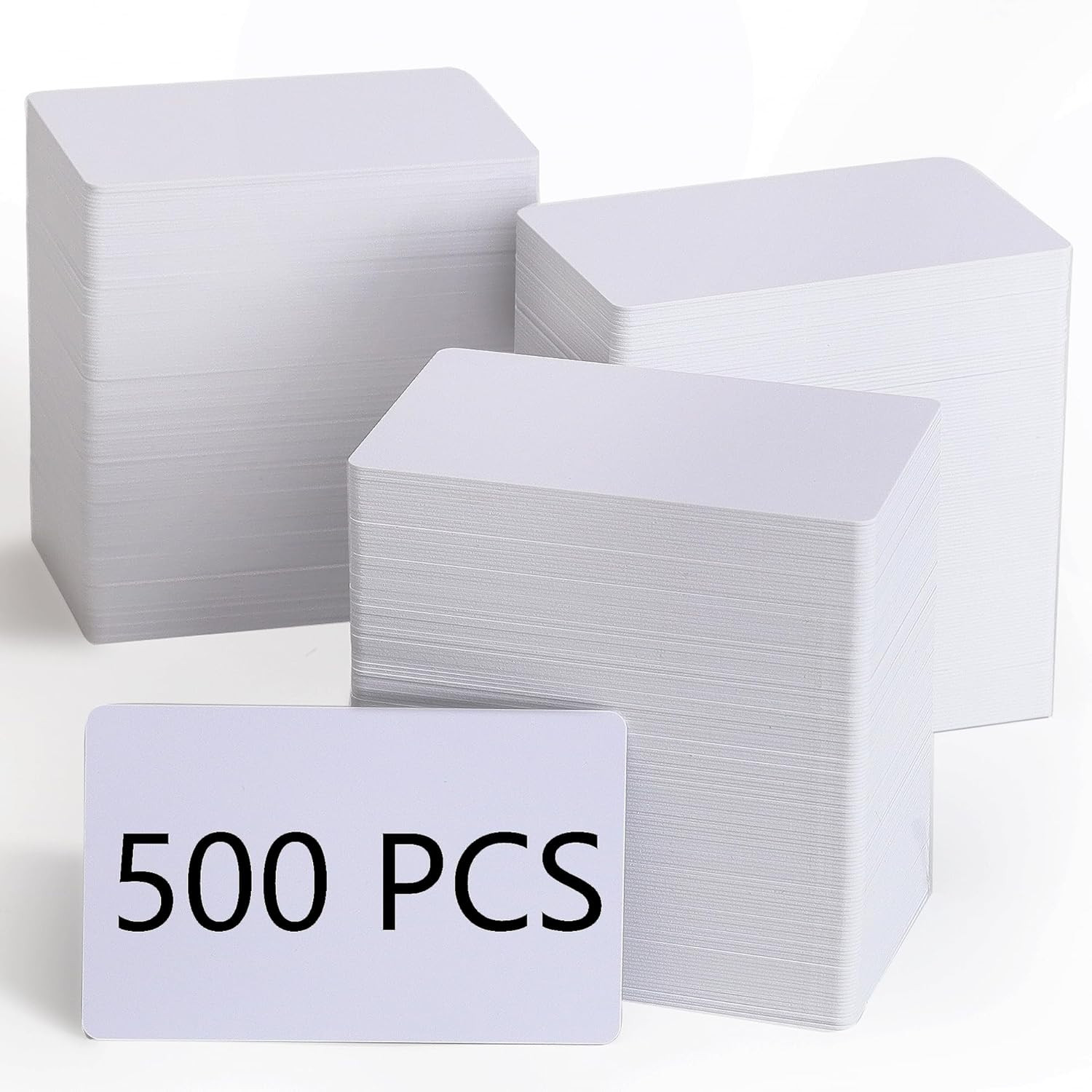 500 Pack Blank White PVC ID Cards – CR80 30 Mil Plastic Cards for Photo ID Ba…