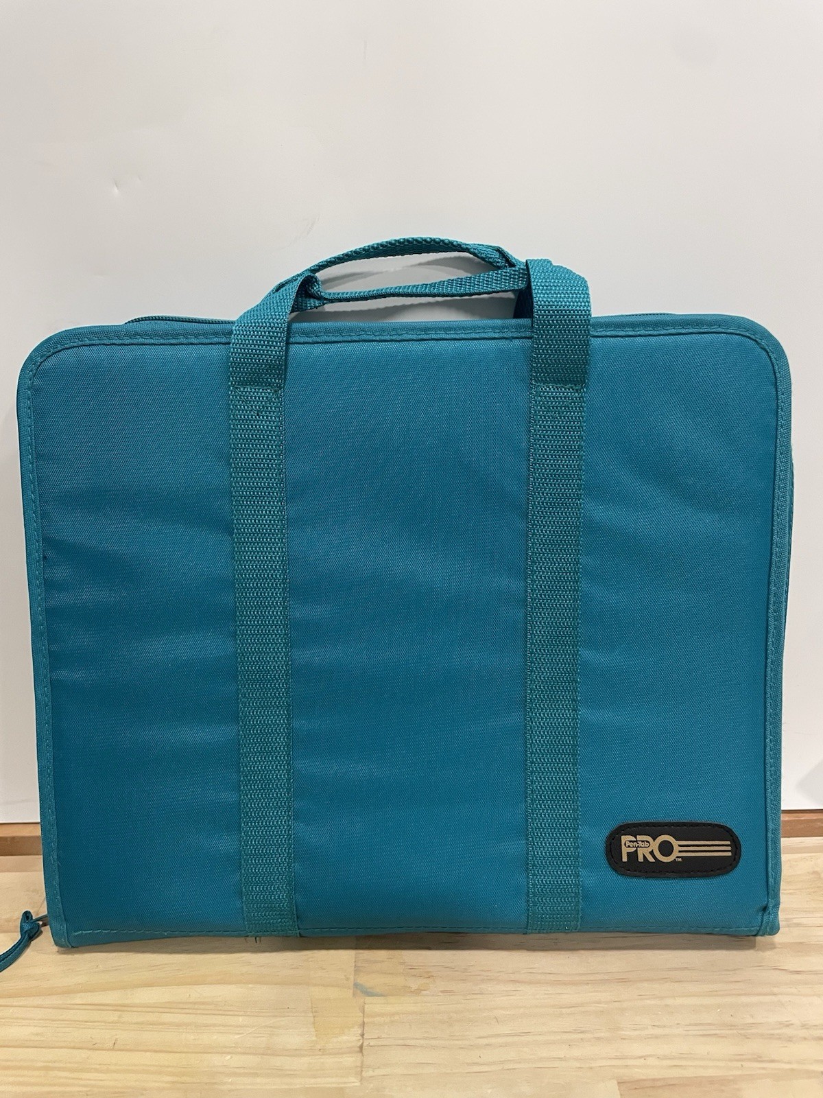NICE!!! Vintage Pen-tab Pro 3 Ring Binder Black 1990s Organizer RETRO Teal