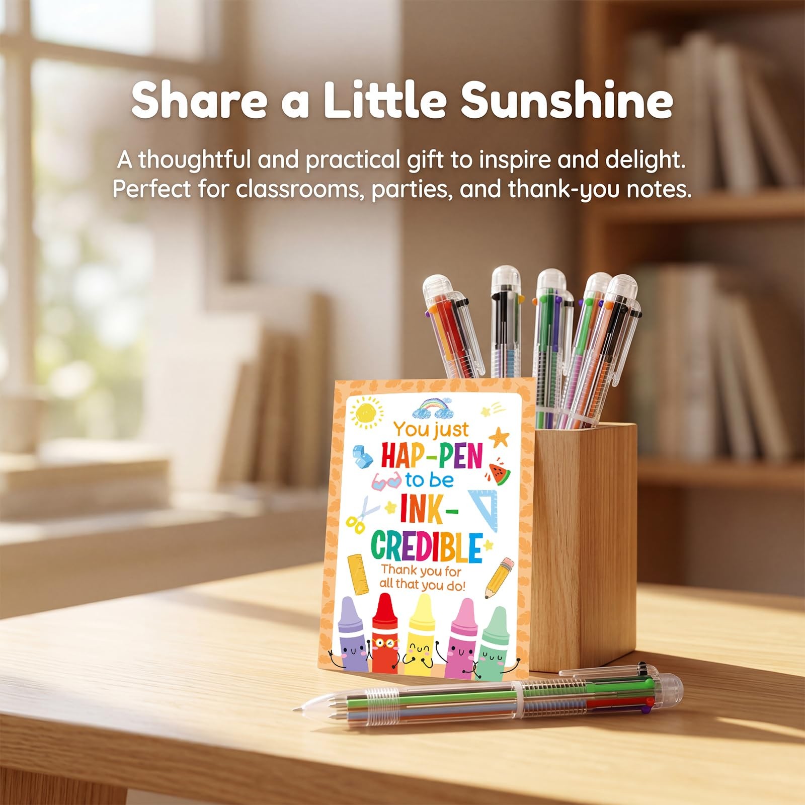 End of the Year Gifts for Students 30 Pack 6 in 1 Multicolor Pens with Cards …