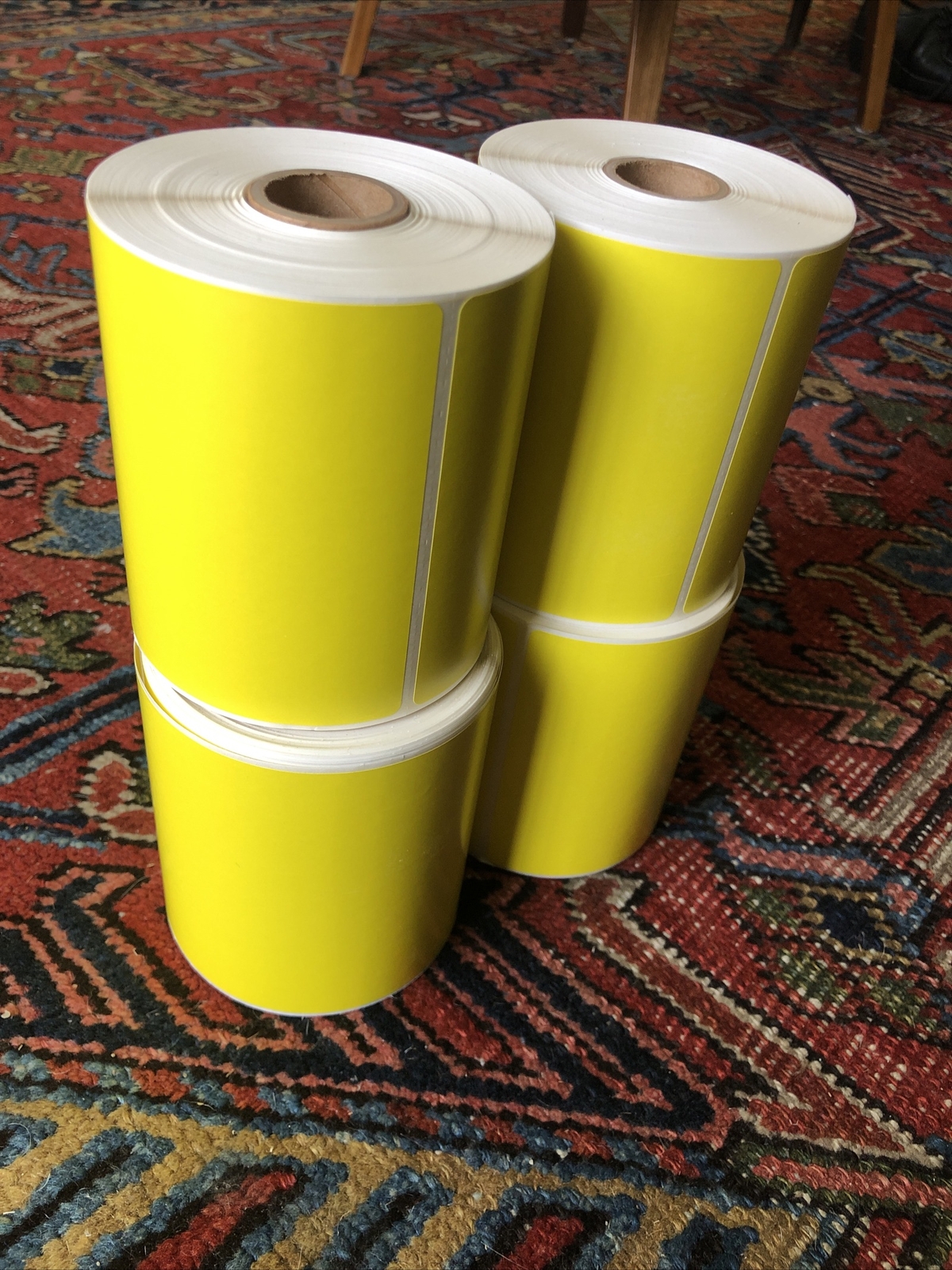 Uline YELLOW 4 Rolls 4×6 Thermal Labels Rolls 250 / 1000 For Eltron Zebra 2844