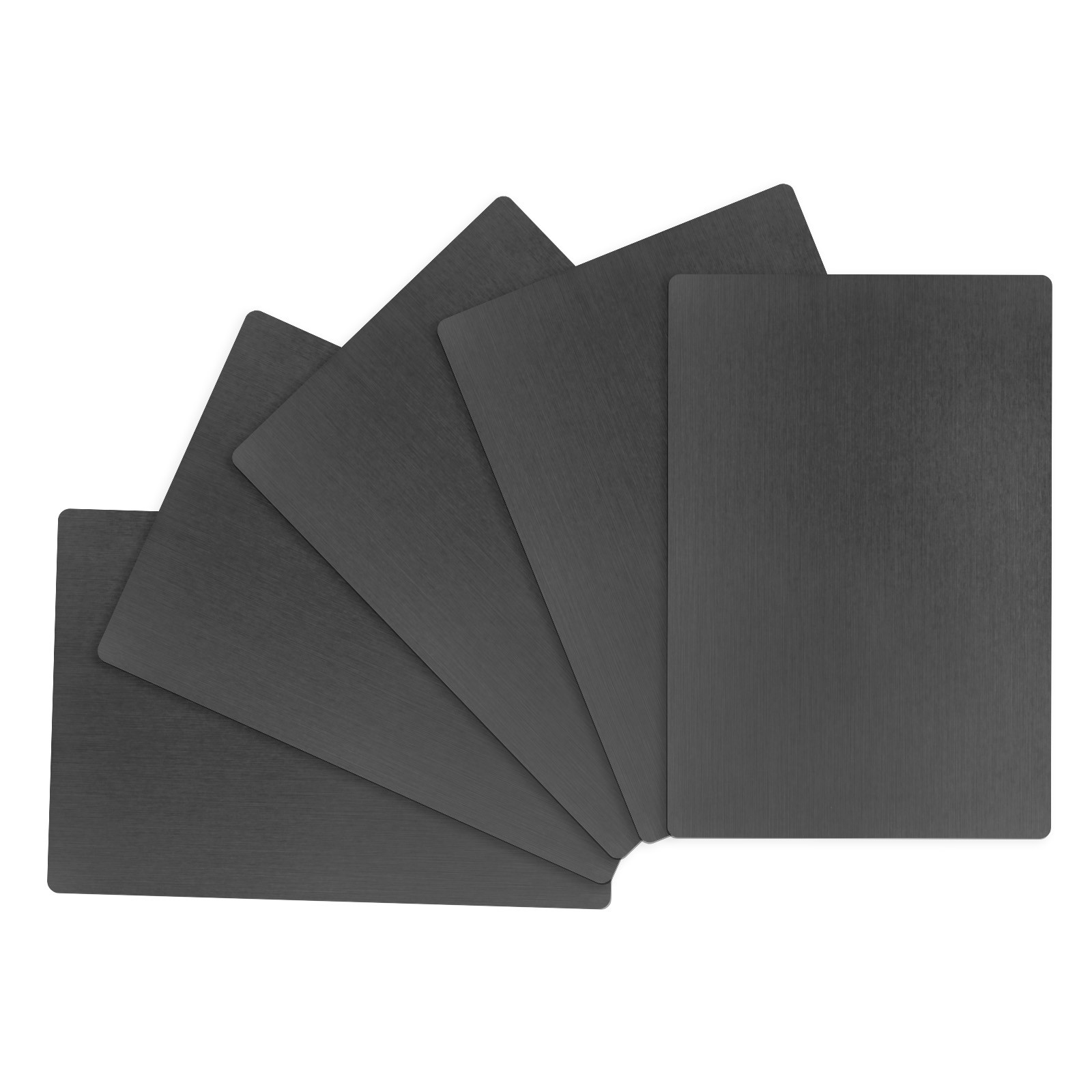 5-Pack Metal Business Card Blanks, 66x45x0.8mm Aluminum Matte Black