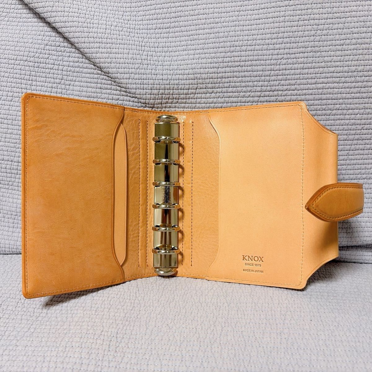 KNOX N/PEARCE System Planner Mini 6 Ring Natural Leather Natural Excellent