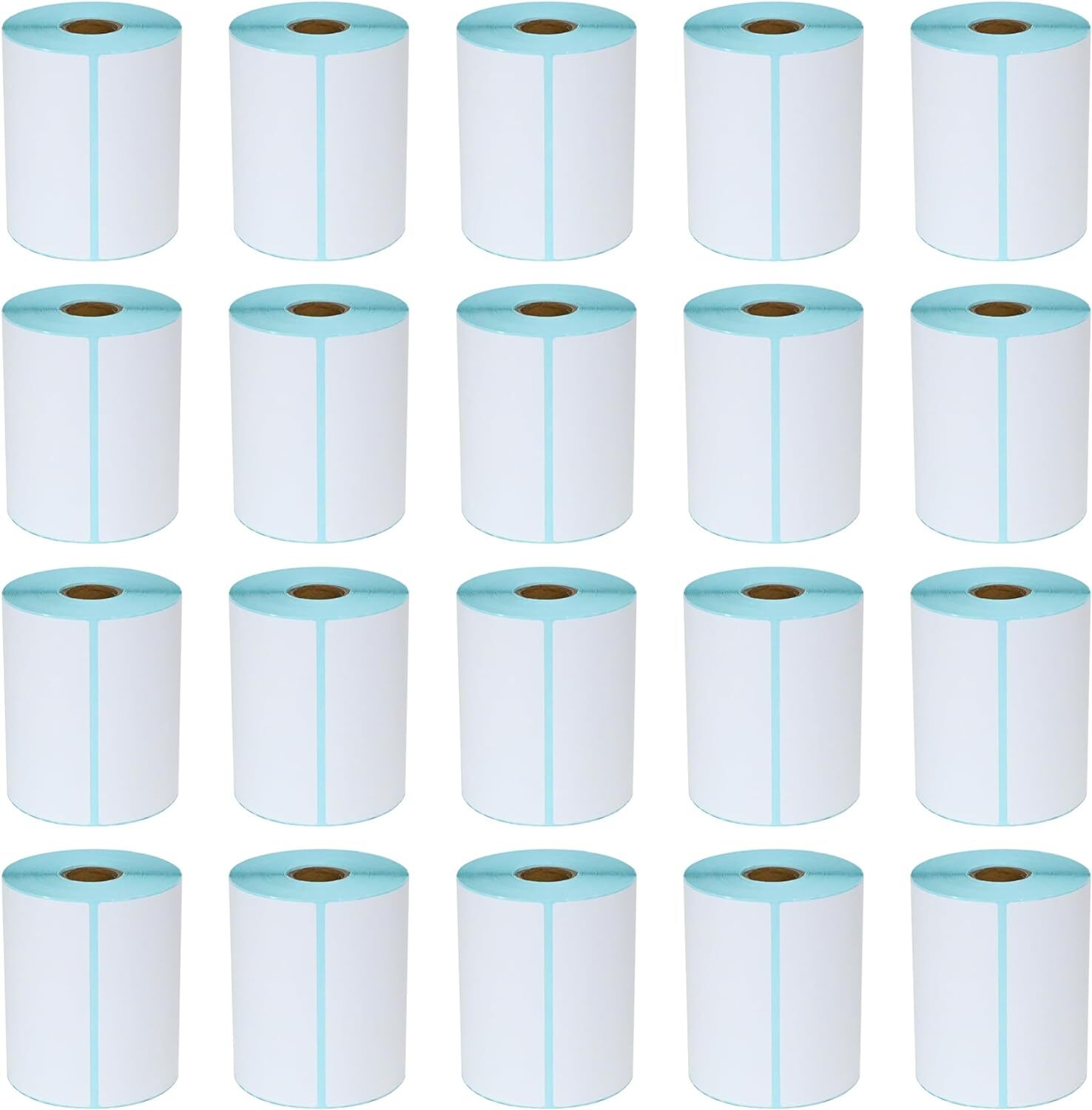 20 Roll Blue 4×6 Direct Thermal Shipping Blank Labels for Zebra & Rollo 250/Roll