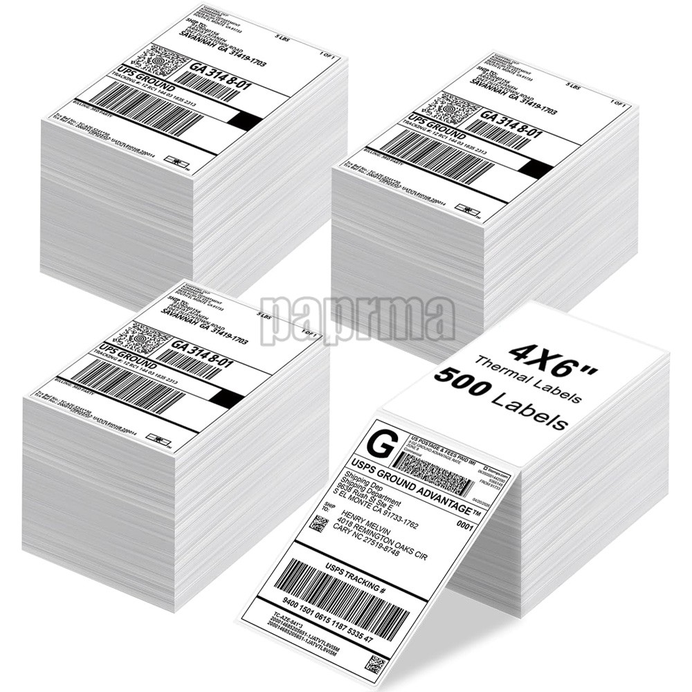 500/Stack 4×6 Fanfold Direct Thermal Shipping Labels Perforated Mailing Labels