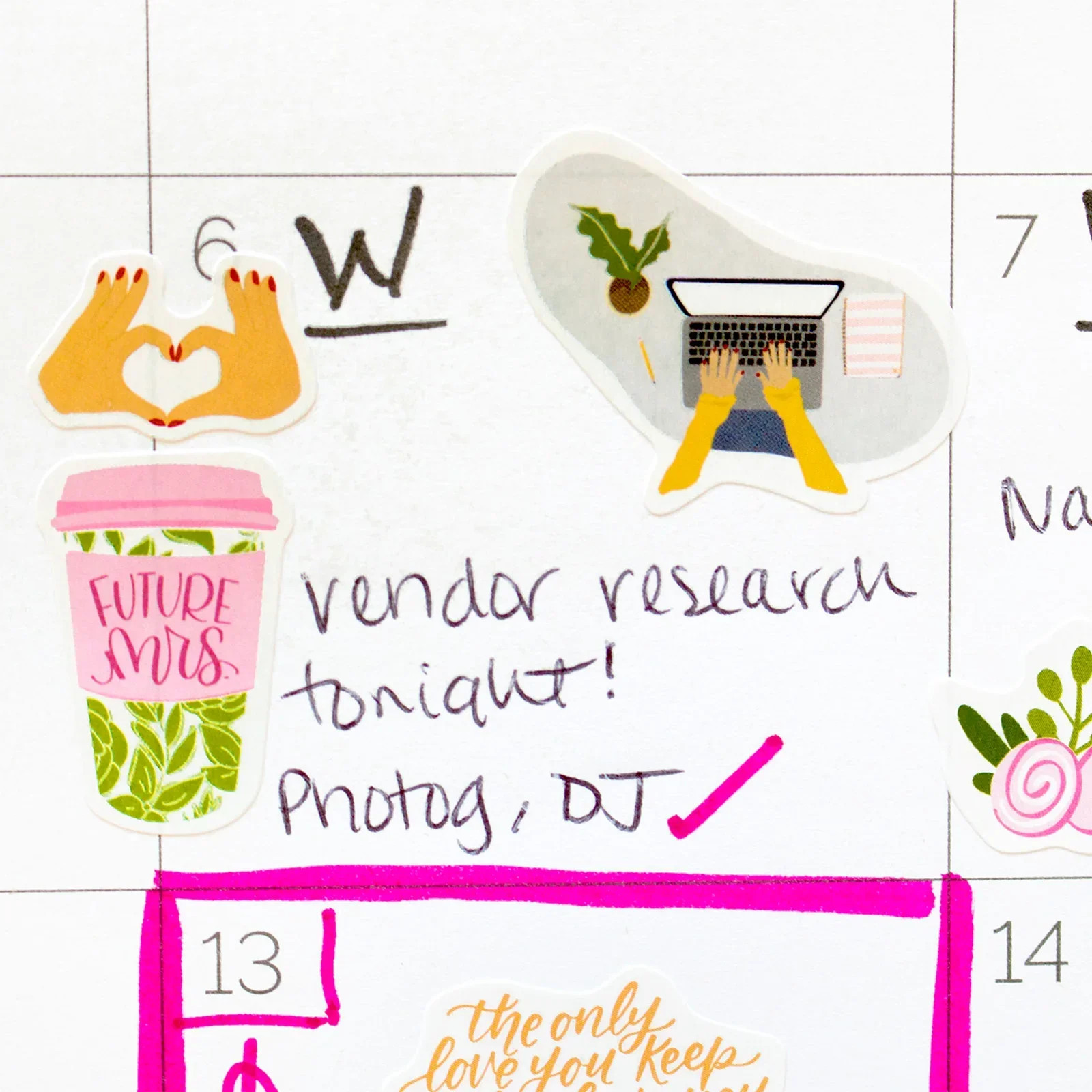 bloom daily planners Planner Sticker Pack, Wedding Planning