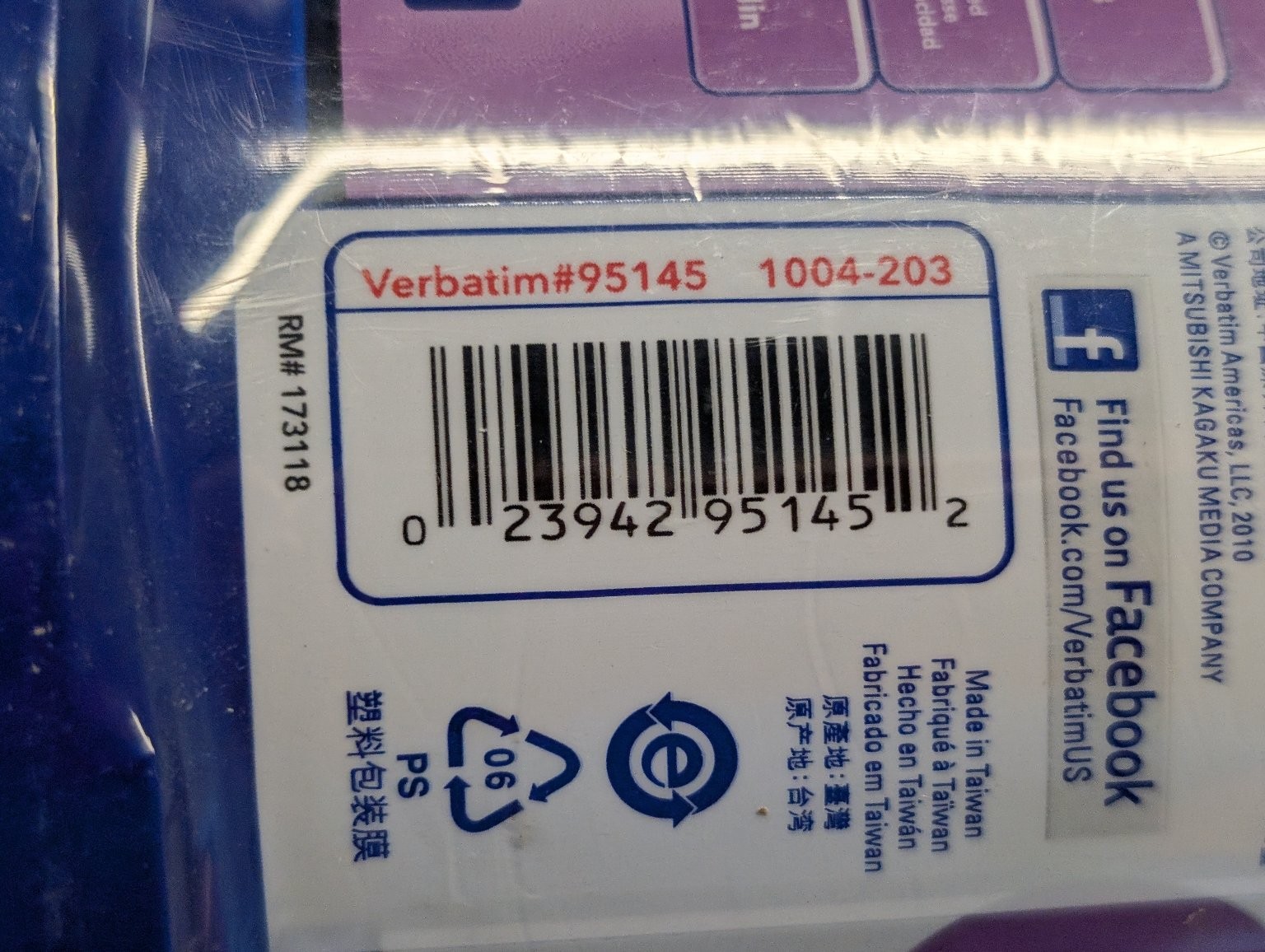 Verbatim Printable DVD+R Disks 4.7GB 16x 100 Pack Spindle Media