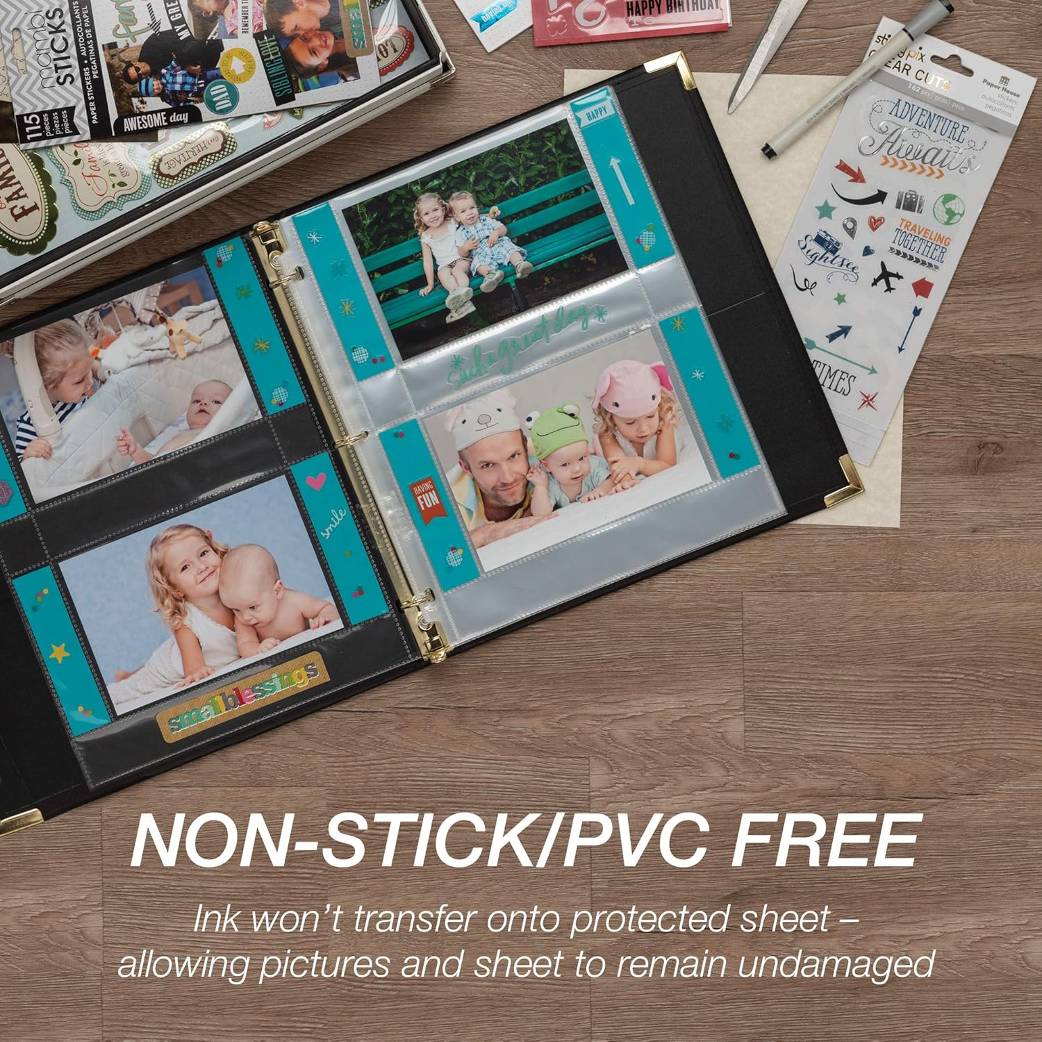 4X6 Photo Pages for 3-Ring Binder 4X6, 25 Pack, Holds 100 Pictures, Each 2-Pocke