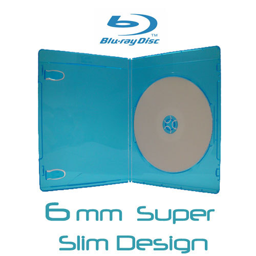 50 6mm Slim Blu-Ray Case With Blu-Ray Logo BLU-RAY-6MMSD BL0701