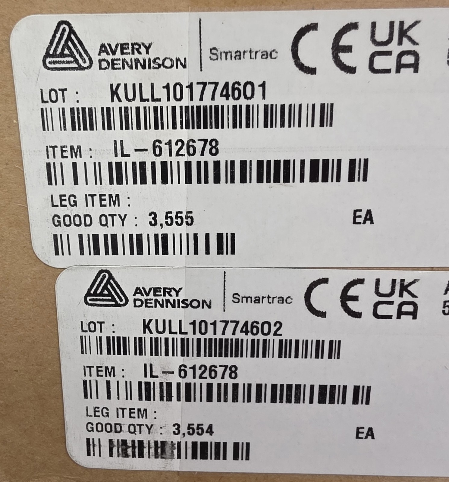 Avery Dennison Smartrac AD Movement WEL M830 RFID Labels 44.45mm 2 Rolls Of 3550