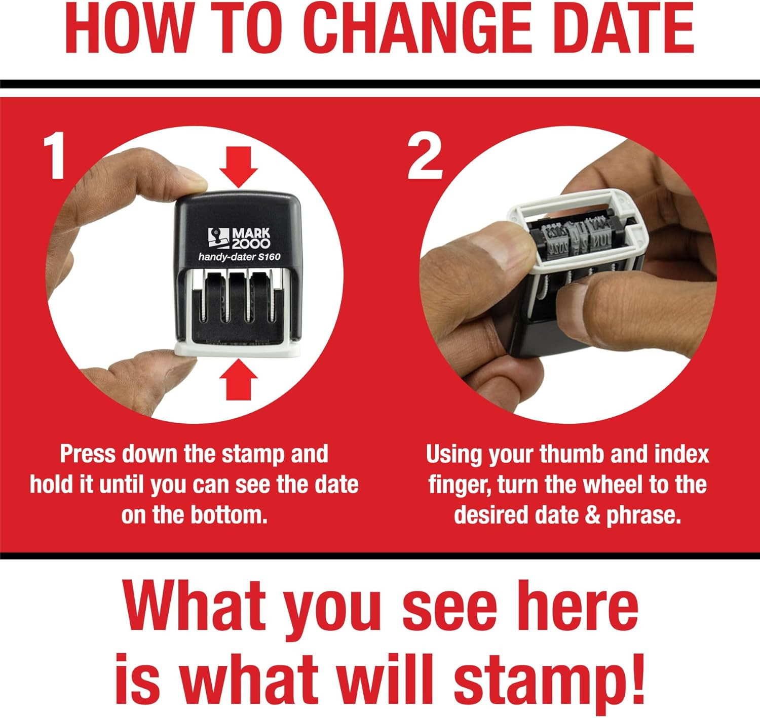 Mark 2000 Self-Inking Rubber Date Office Stamp with Received Phrase Blue Ink & D