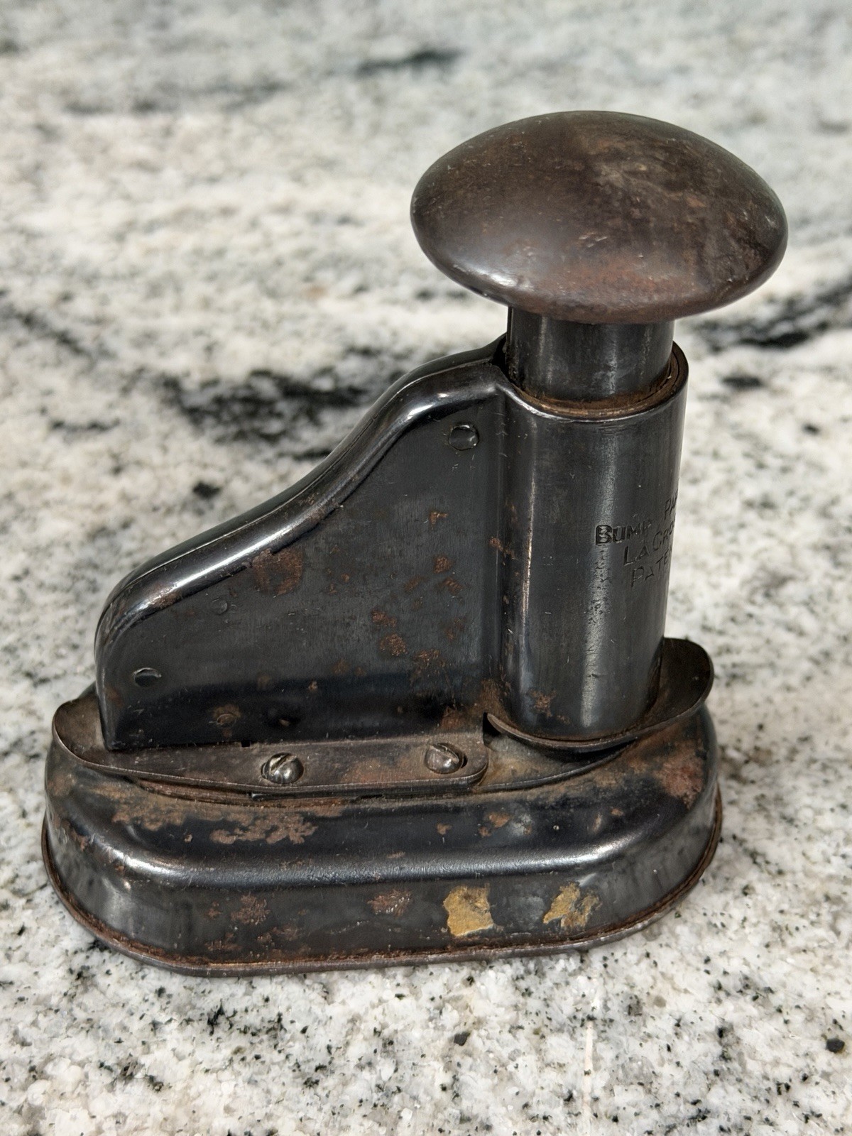 1917 Stapleless Stapler & Hole Punch Bump Fastener La crosse RARE “Pat Pending”