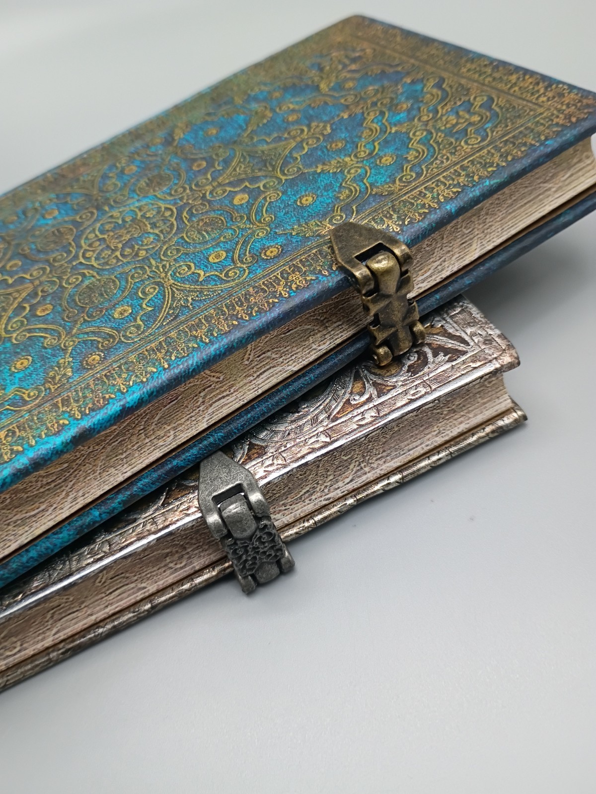 Paperblanks Silver Filigree, Blue Equinoxe Journals Diaries 7″x4″ Magnetic Clasp