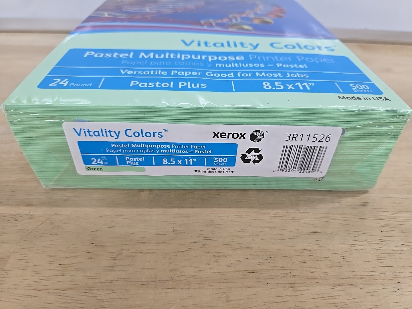 New Xerox Vitality Pastel Plus Multipurpose Printer Paper, Letter, Grn, 500-Pk