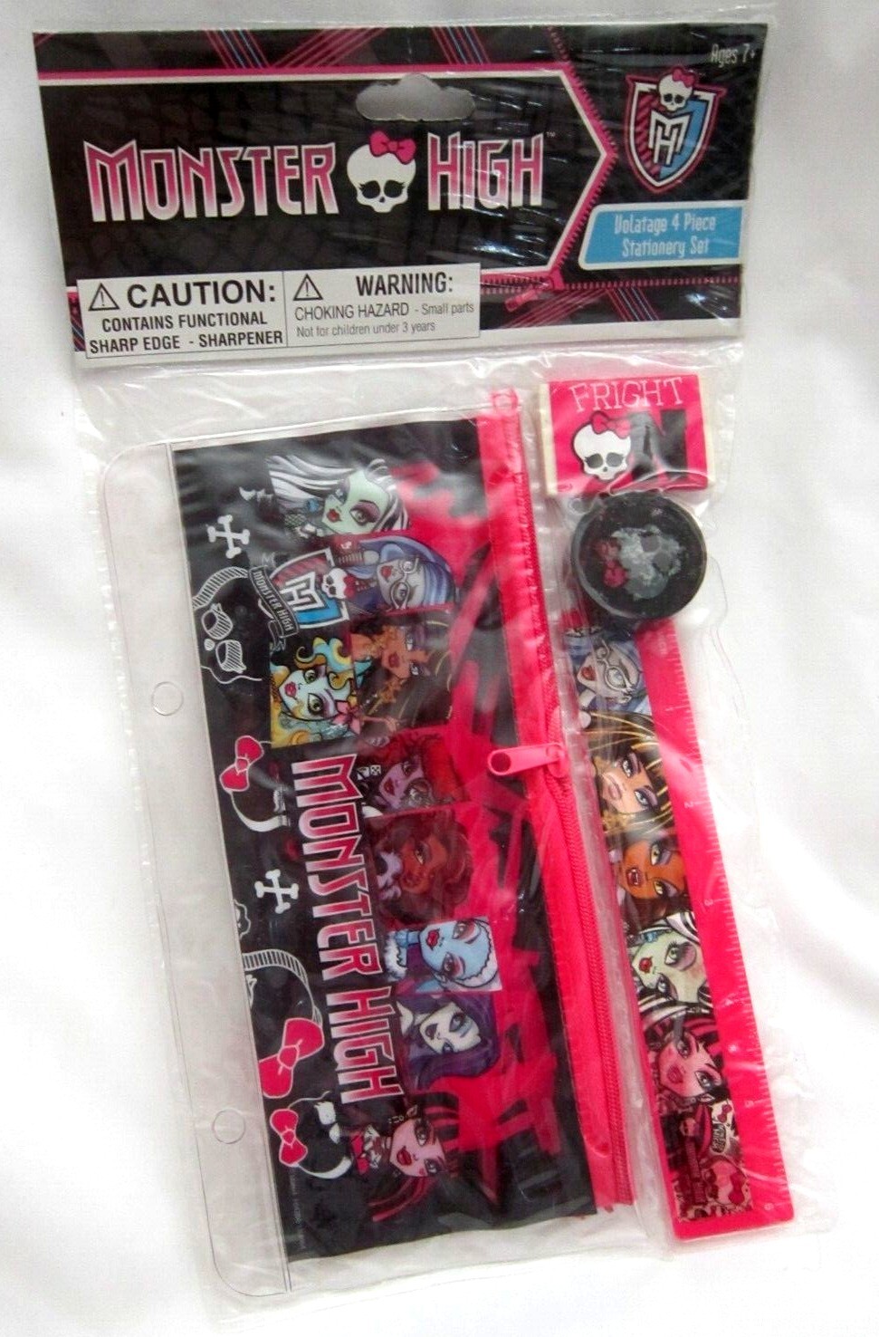 Unisex Monster High Pencil Case Pouch,Ruler,Eraser,& Pencil Sharpner-Brand New!