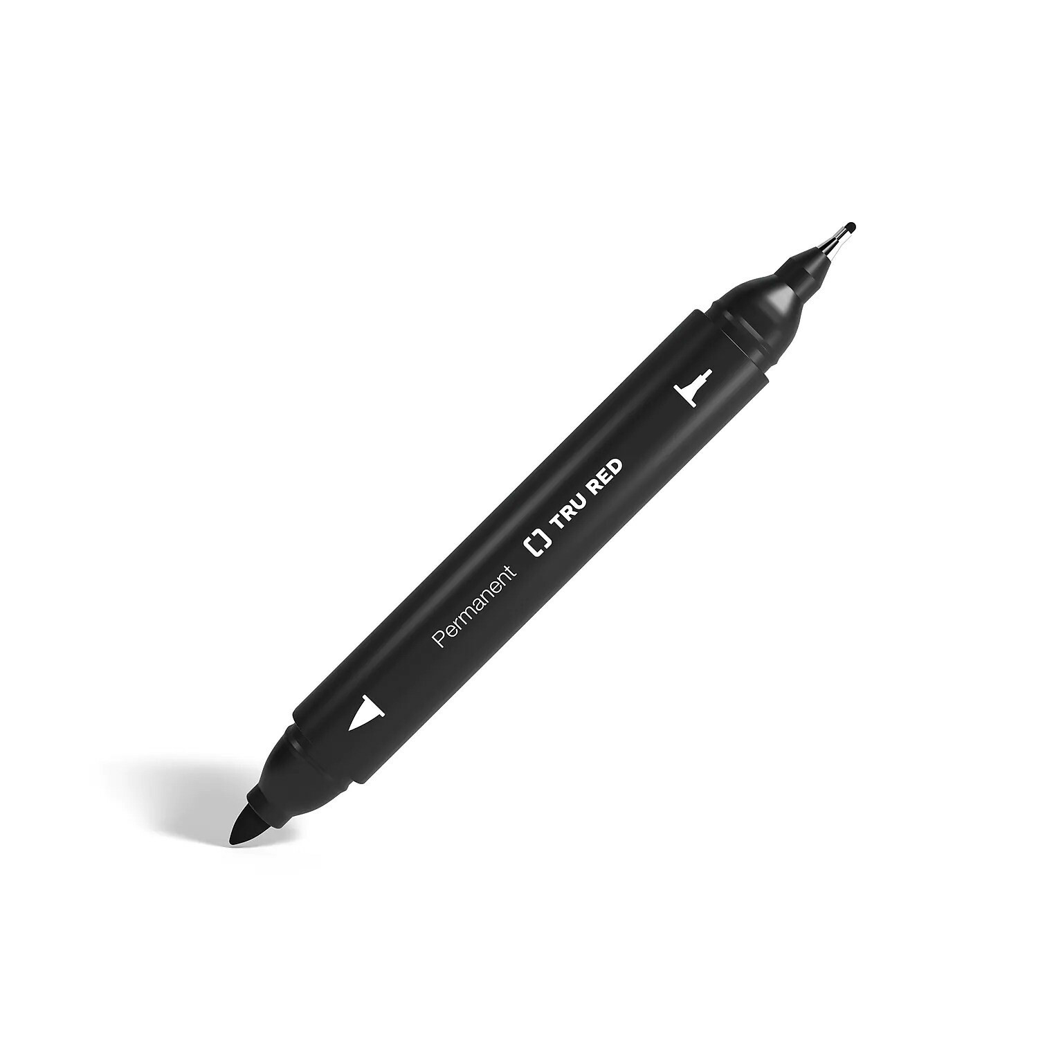 TRU RED™ Pen Permanent Markers, Twin Tip, Black, 4/Pack (TR57829)