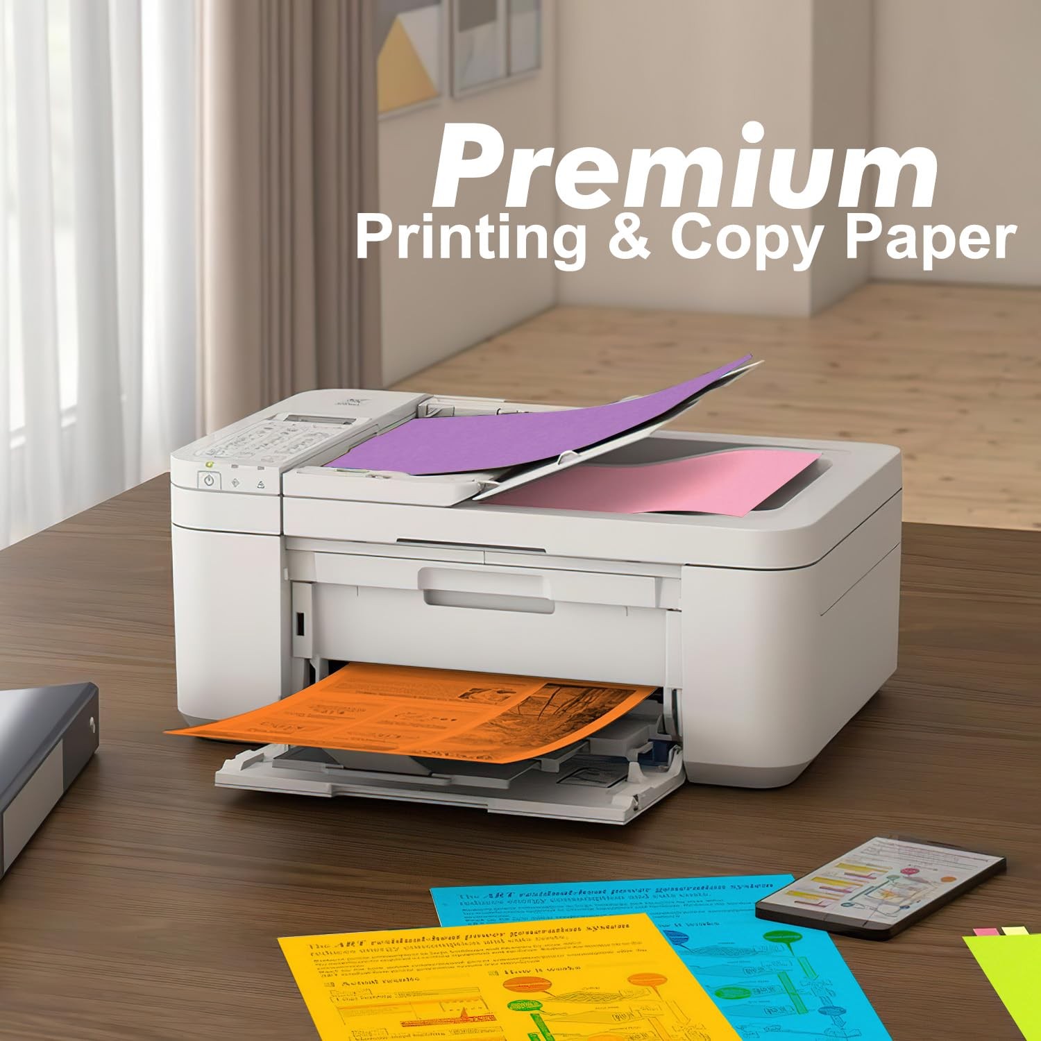Colored Copy&Print Paper 8.5X11 Inches,180 Sheets 9 Colors Rainbow A4