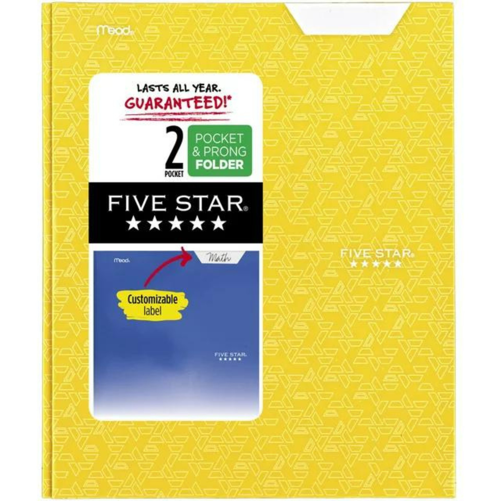 Five Star Pocket & Prong Paper Folder [Geometric Pattern]: 9 in. x 11 in. Harves