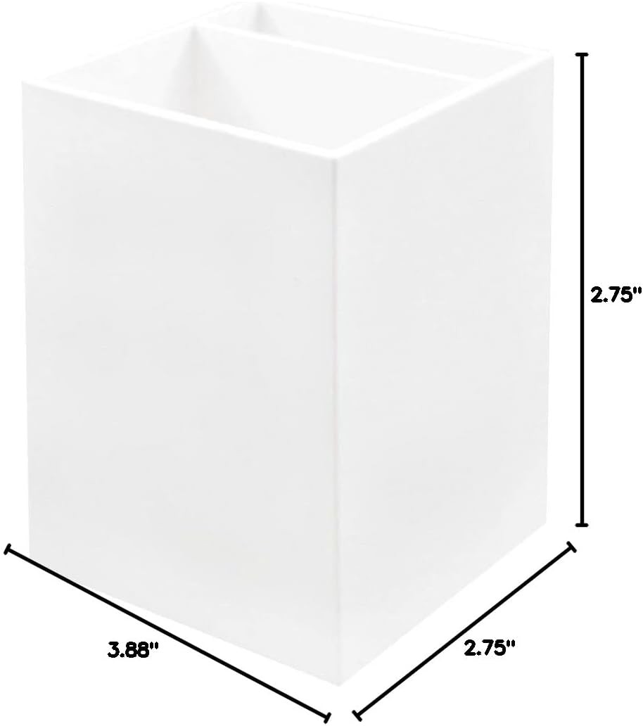 Plastic Pen Holder – Desktop Pencil Cup – Sold Individually White