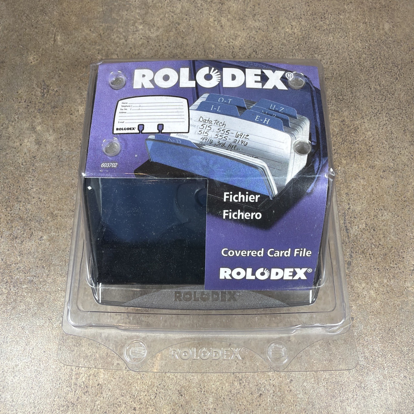 Vtg Rolodex Covered Card File with 125 Cards 2 1/4” x 4″ 15353AS New NOS 2003
