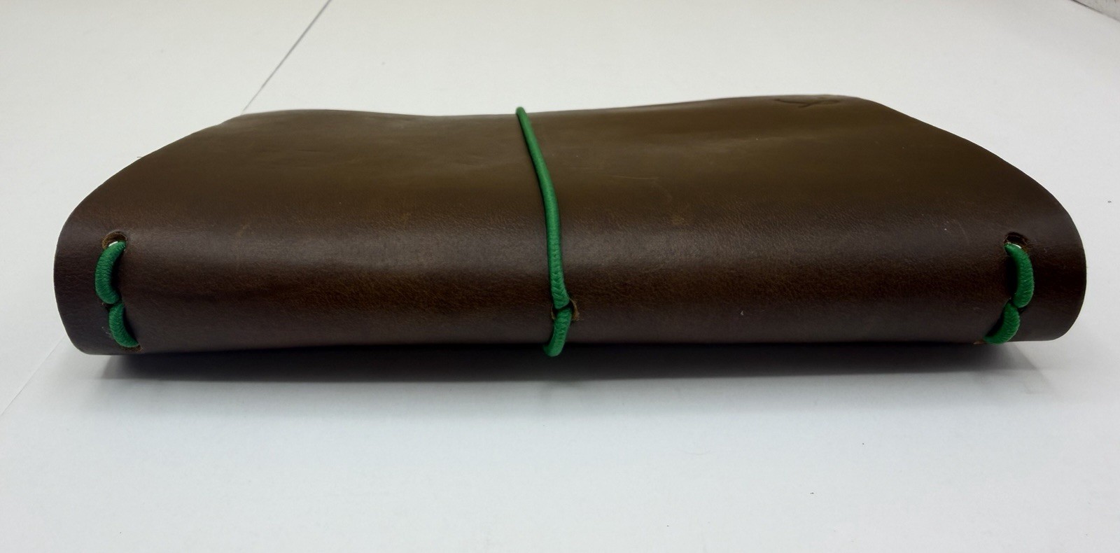 Sojourner Field Notes Pocket Traveler’s Notebook Brown Leather Green Elastic