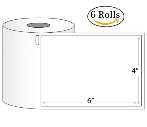 6 Rolls DYMO 4XL Direct Thermal Shipping Labels 4×6 1744907 Compatible 220/Roll