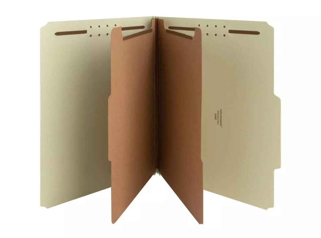 Nature Saver Recycled Classification Folder 2″ Exp Letter 2-Div 10/BX GYGN 01057