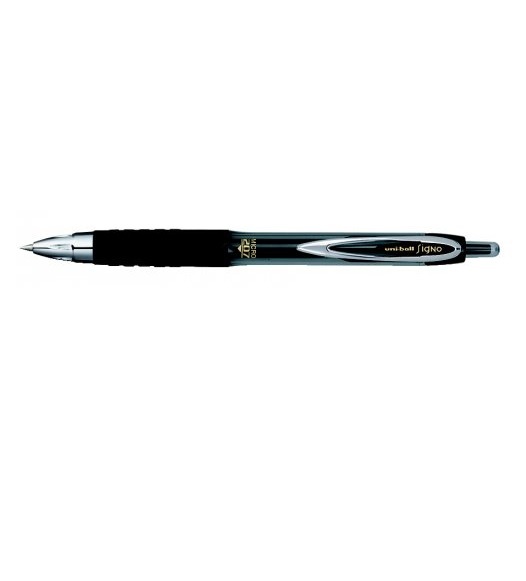 2 UNI-BALL 207 GEL RETRACTABLE PENS; 0.5mm; BLACK