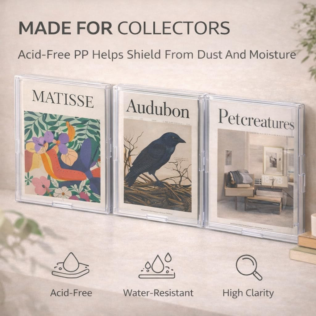® 6PCS Magazine Protectors for Collectors: Stackable Acid-Free Hard Storage Hold