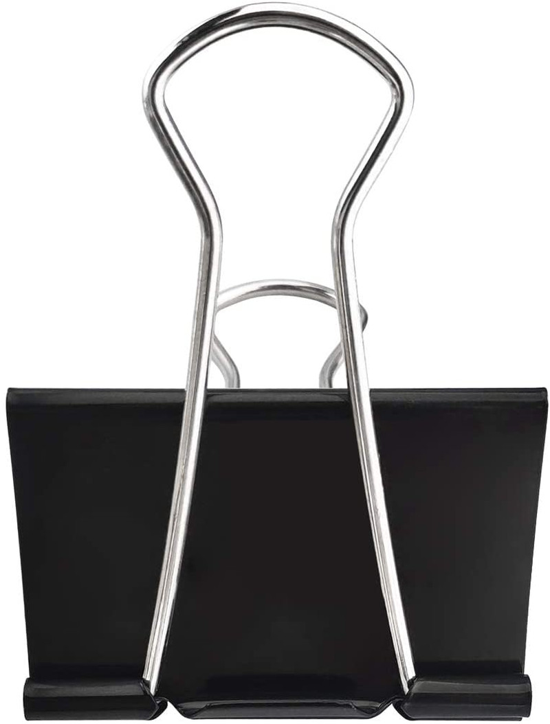 Extra Large 2.4-Inch Black Binder Clips, 12-Pack Paper Clamps for Office, New