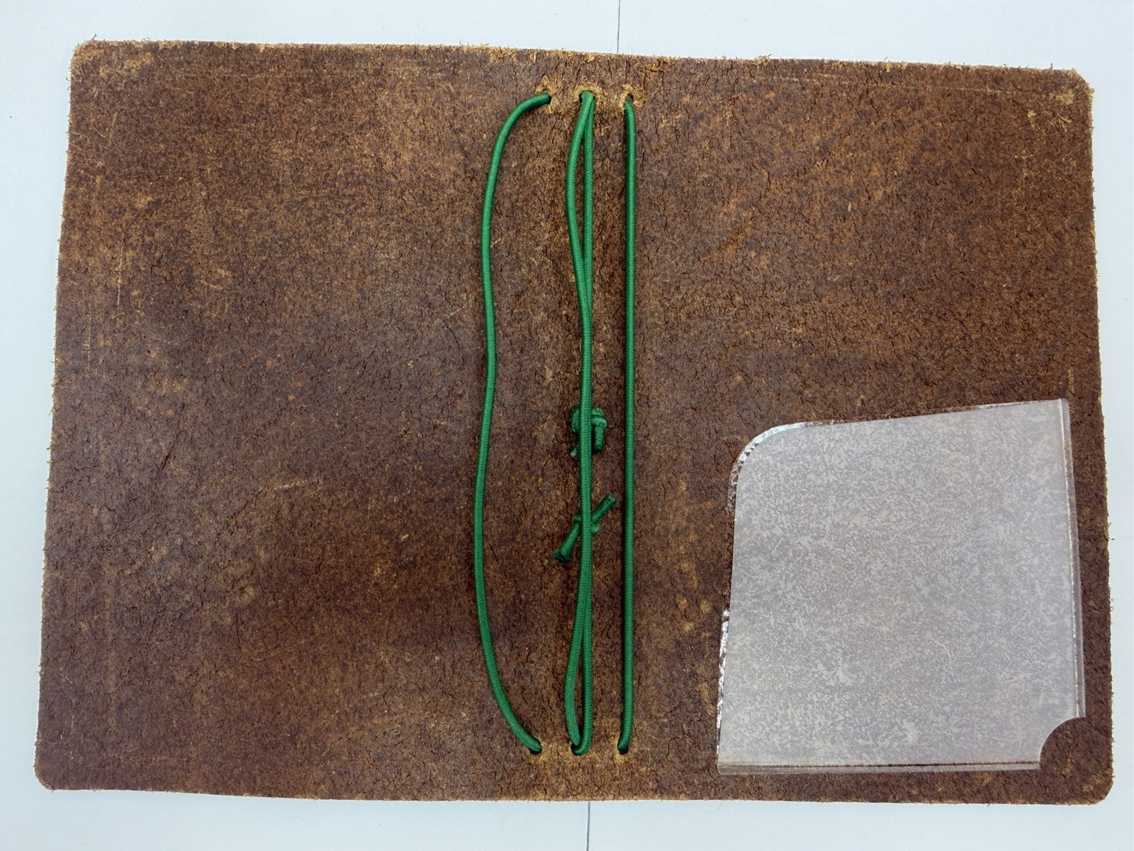 Sojourner Field Notes Pocket Traveler’s Notebook Brown Leather Green Elastic