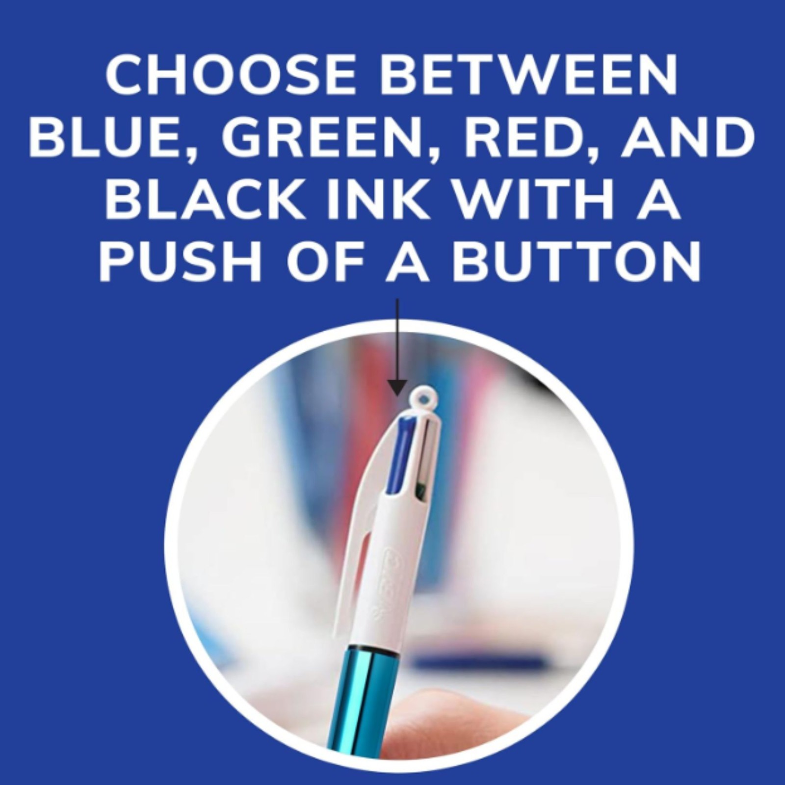 4-Color Retractable Ballpoint Pen with 1.0 Mm Medium Point, 1-Count in Assorted