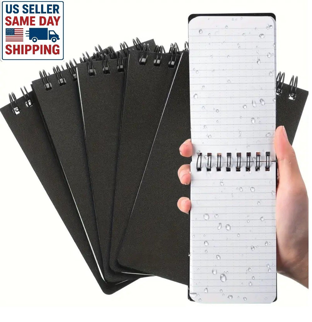 5 Pcs Waterproof Notepads Pocket Size 3″ X 5″ 50 Sheets / 100 Pages – US SELLER