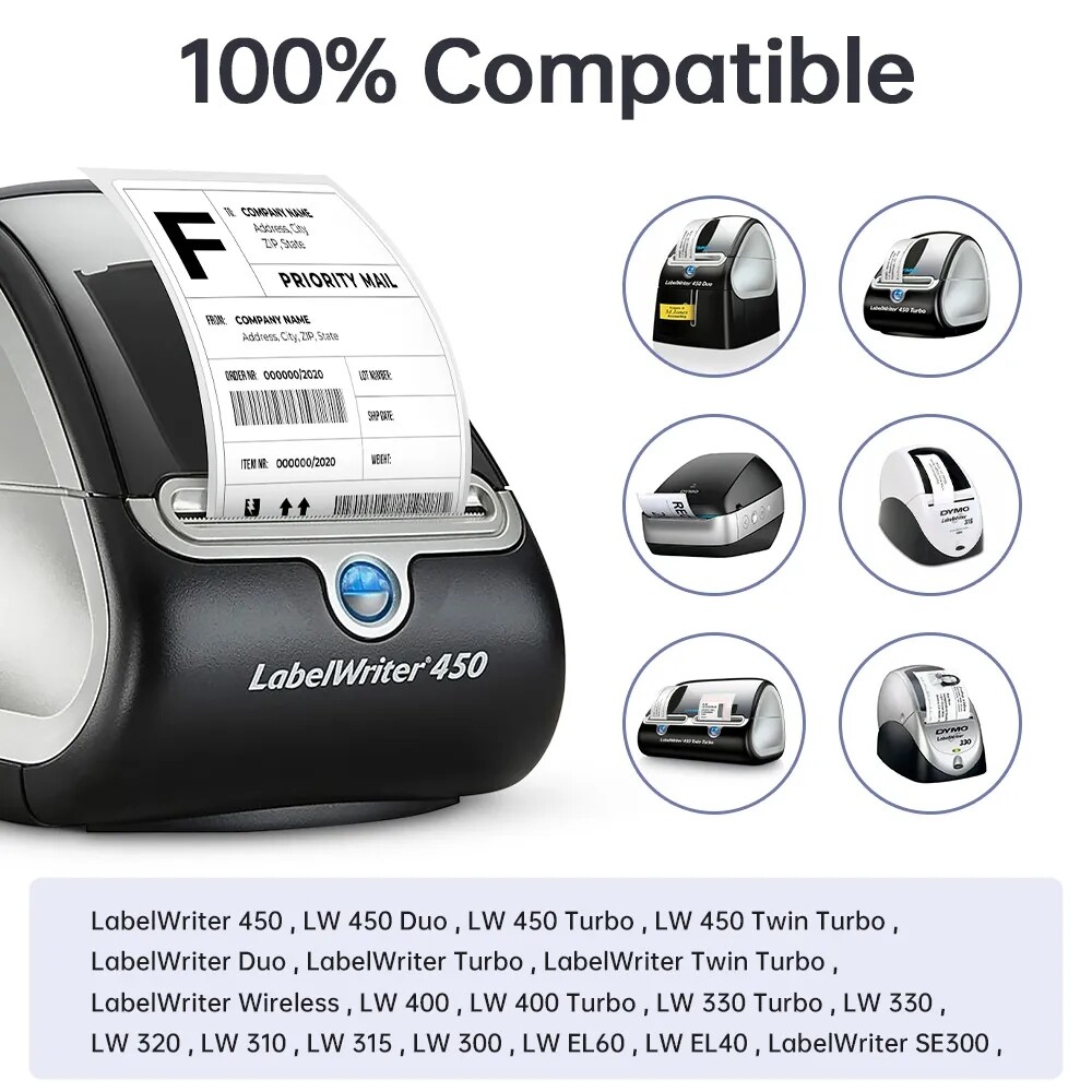 Rolls 220 Thermal Shipping Labels 4×6 Compatible 1744907 Dymo 4XL LabelWrite