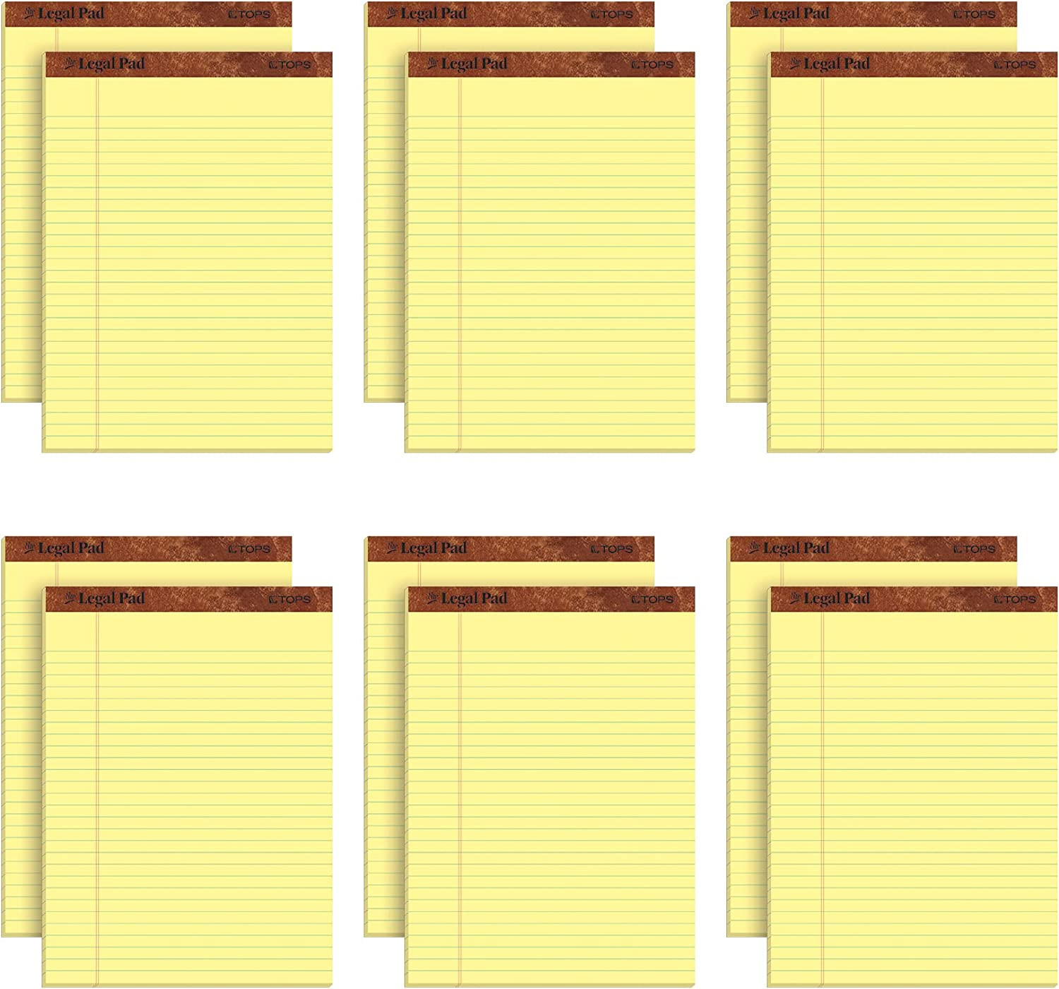 8.5 X 11.75 Legal Pads, 12 Pack, the Legal Pad Brand, Wide Ruled, Yellow Paper,