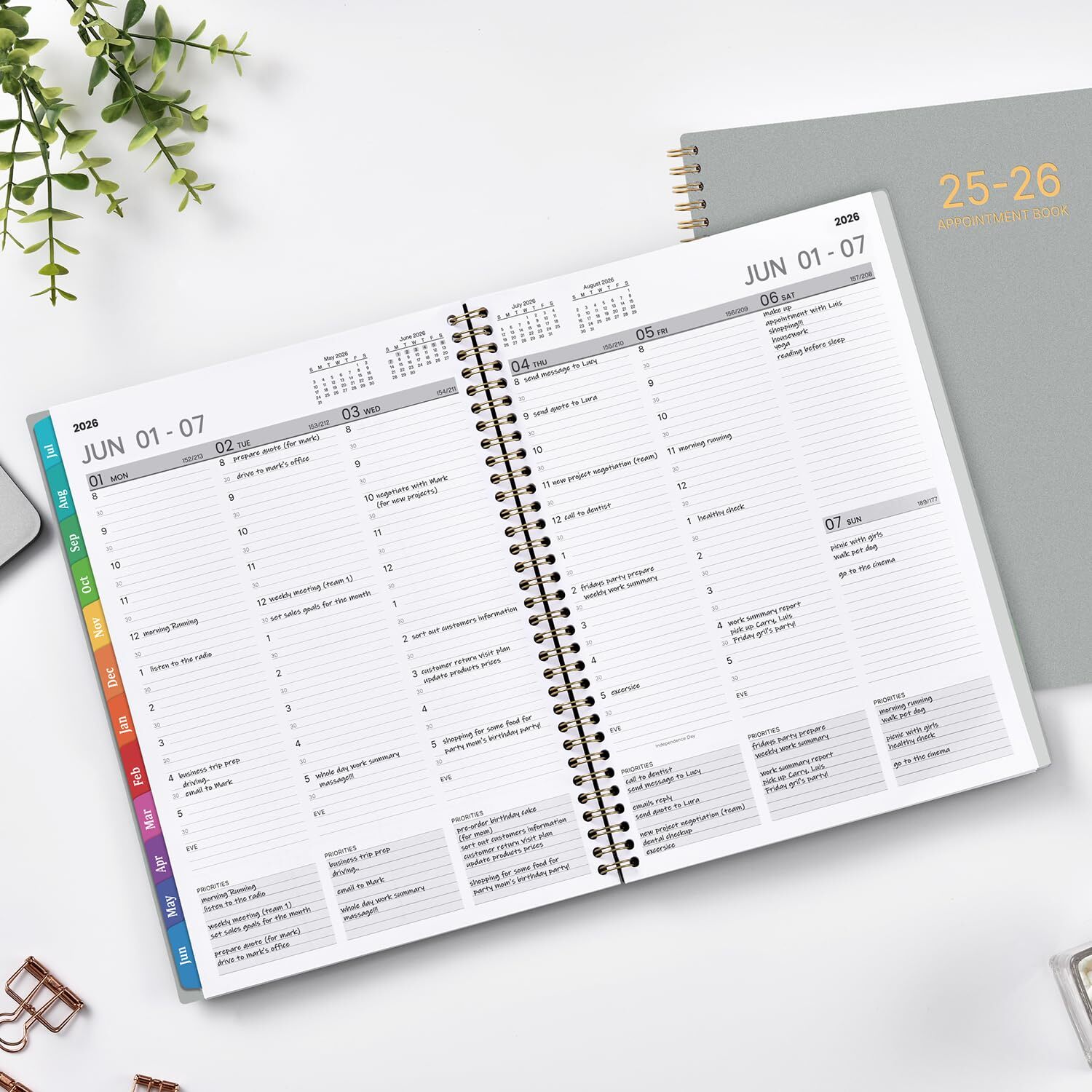 2025-2026 Appointment Book/Planner – Weekly & Monthly 9″ x 11″ Large July 202…