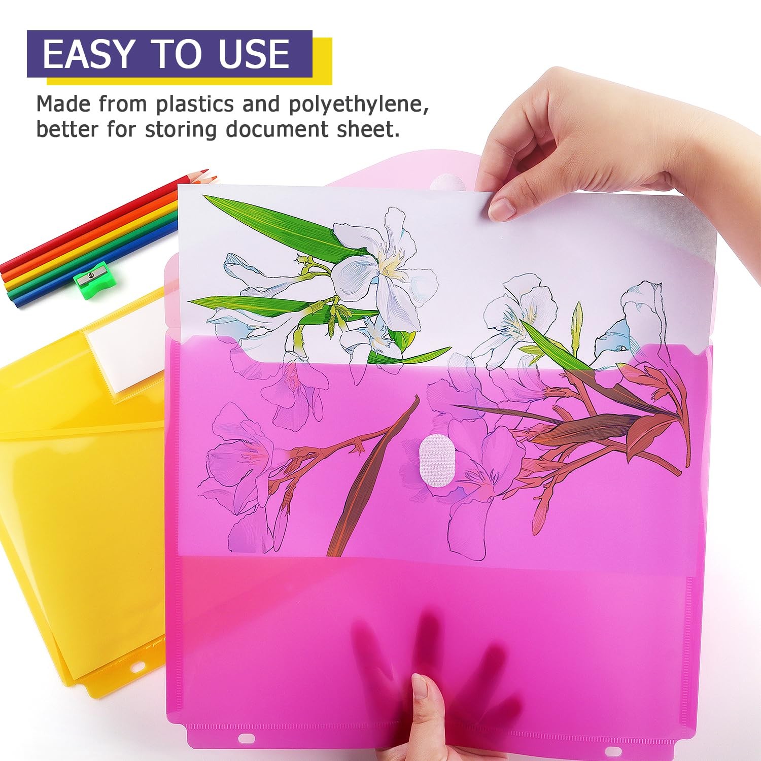 6 Pack Binder Pocket, Binder Folders with Label, Binder Organizer, Binder Poc…