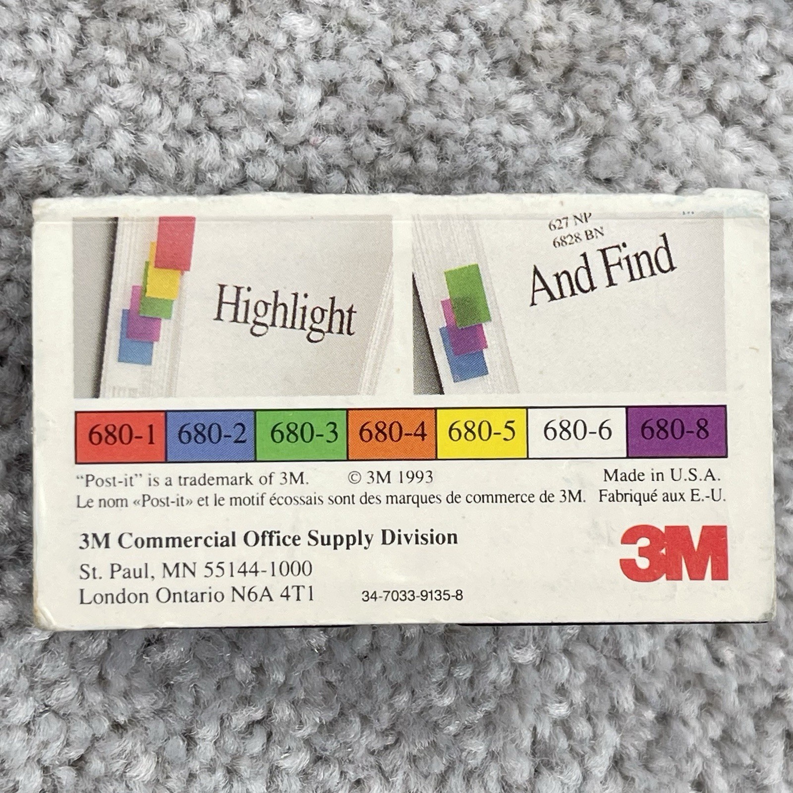 Post It Note Flags Pink Purple Blue Green Yellow Red USA Made Lot 19