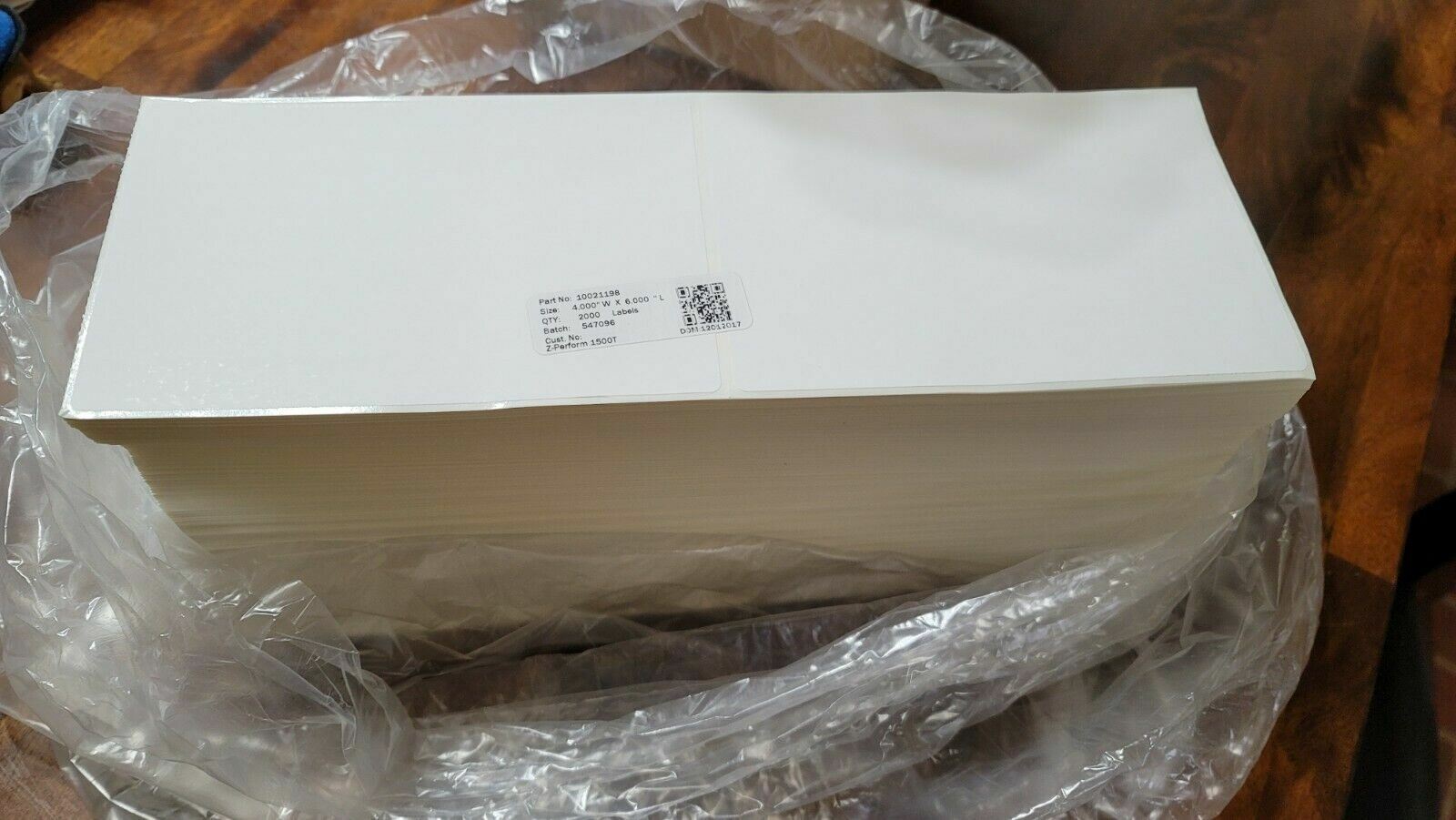 4000 Genuine Zebra 4″ x 6″ Labels Z-Perform 1500T 4×6 Fanfold Thermal Transfer