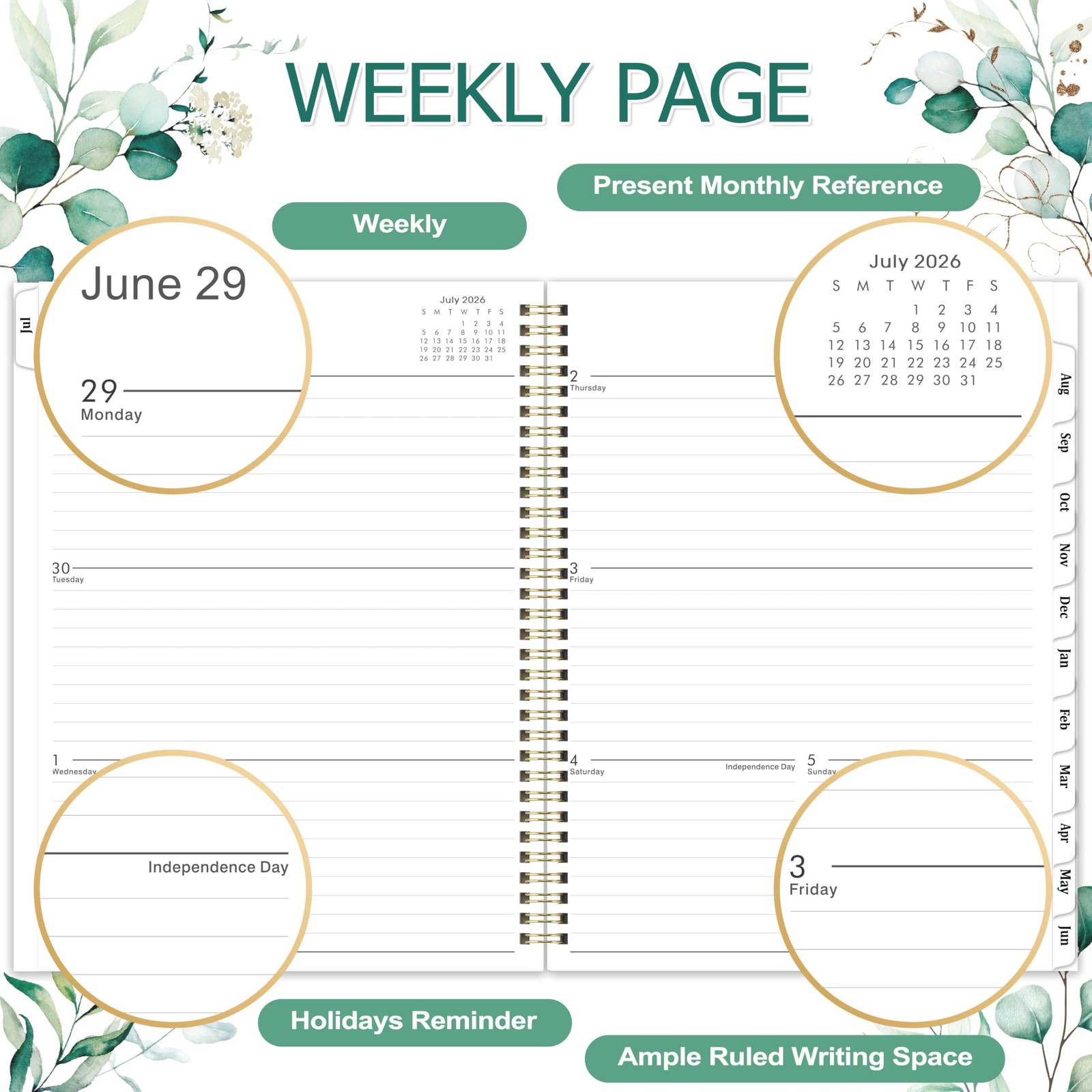 Planner 2026-2027 – 9″ x 11″ Planner 2026-2027 Weekly and Monthly, from JUL. …