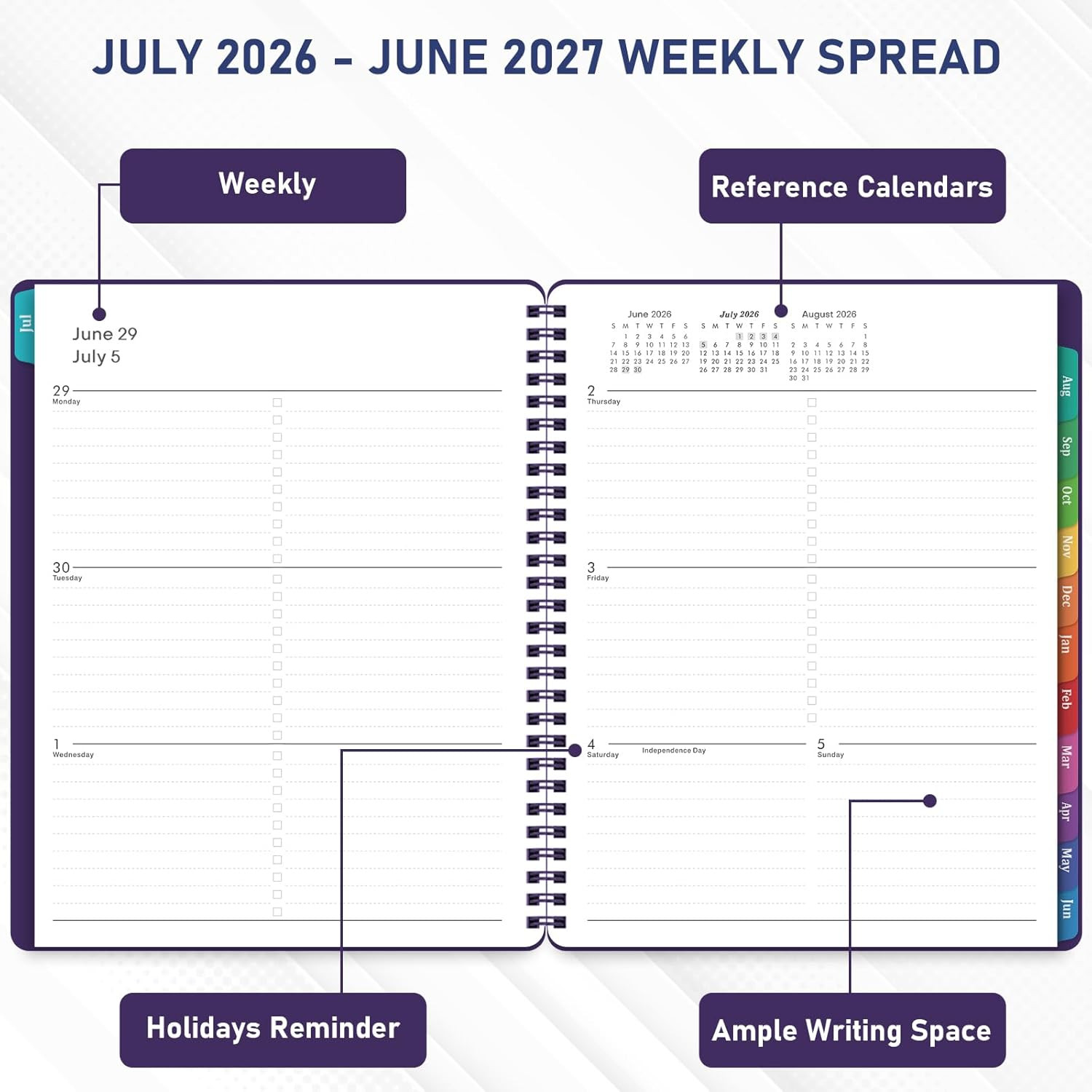 Planner 2026-2027 – Academic Planner from July 2026 – June 2027, 8″ x 10″, Ca…