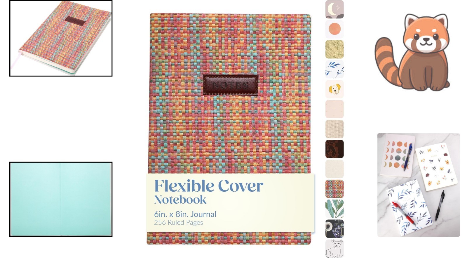 Eccolo A5 Hardbound Journal with 256 Ivory Pages & Botanical Cover – Coral Woven