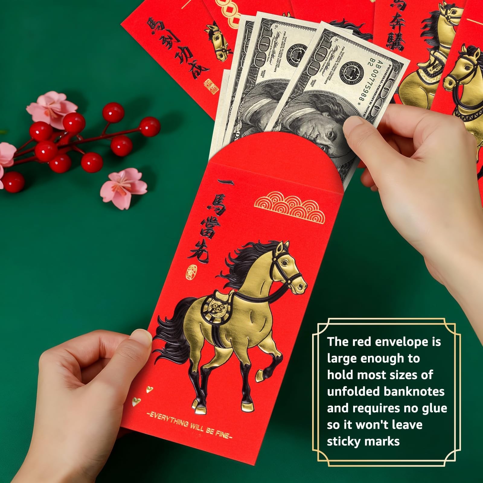 Lunar New Year Red Envelopes 2026 36 Pcs Year of the Horse Lucky Money Envelo…