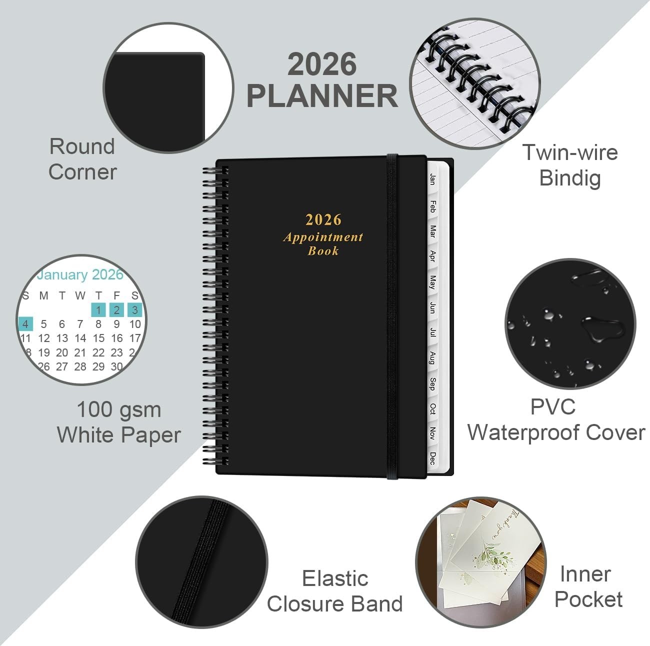 2026 Agenda and Appointment Planner Hourly Daily Planner 2026 from January 2026