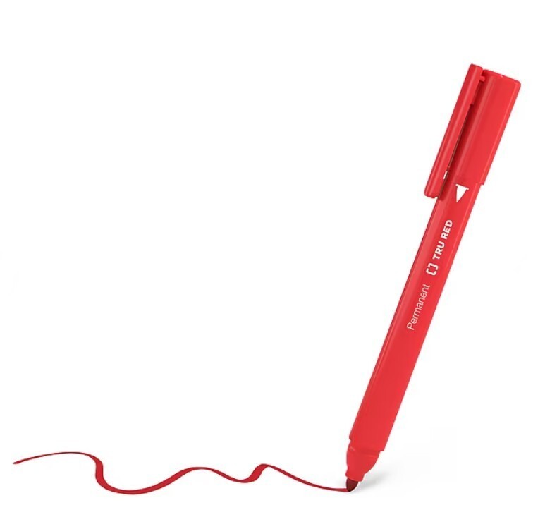 Staples TRU RED Permanent Markers Fine Tip Red 36 Count TR54539 – 3 Boxes of 12