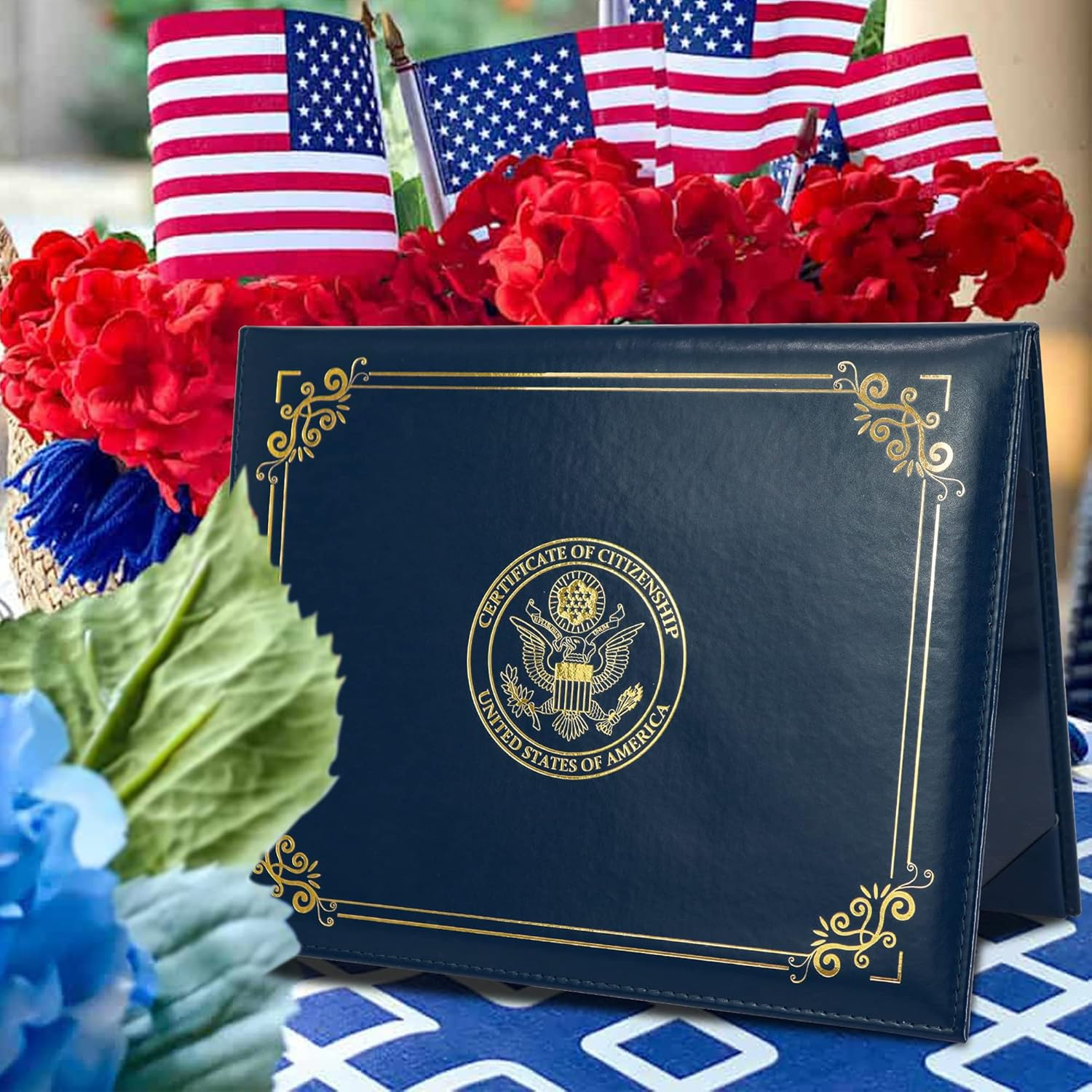 Deluxe US Citizenship Certificate Holder 2025 Naturalization Padded PU Leathe…