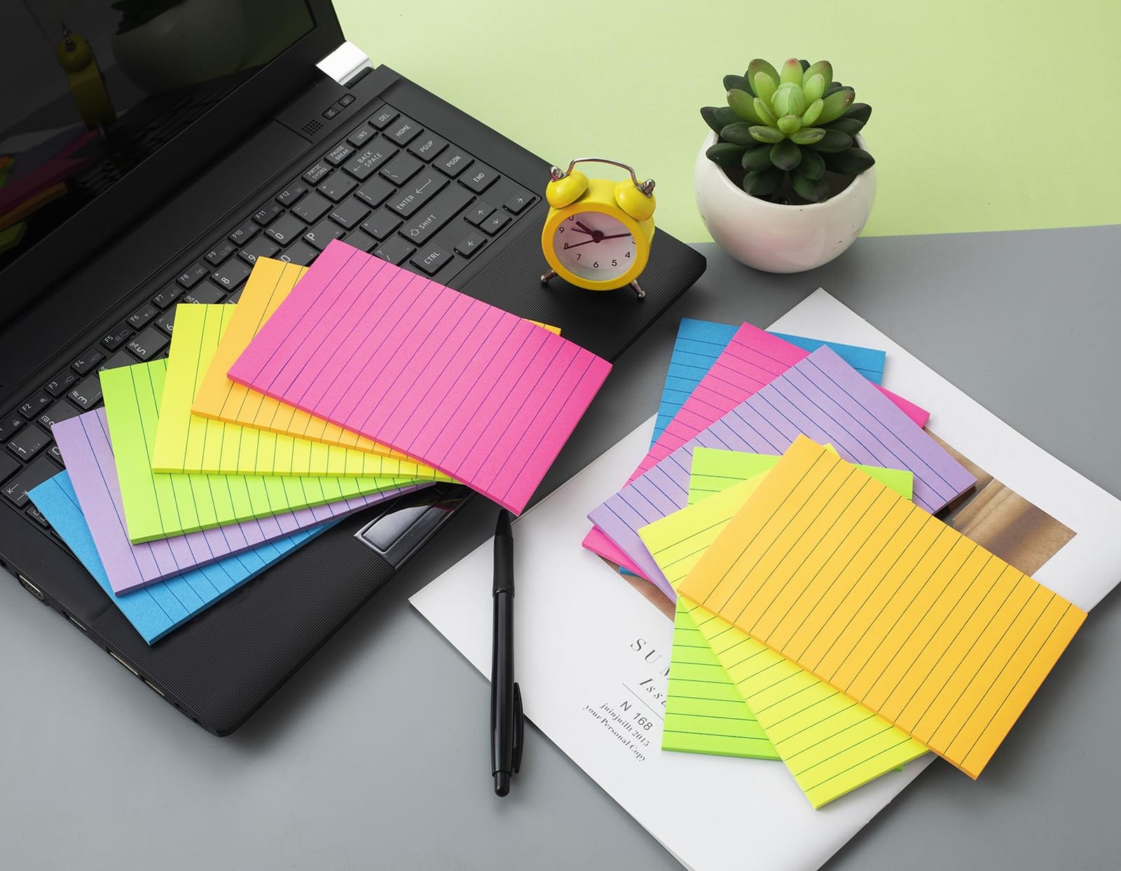 12 Pack Lined Sticky Notes 4×6 in,Large Notepads with Lines,Ruled Stickies Su…