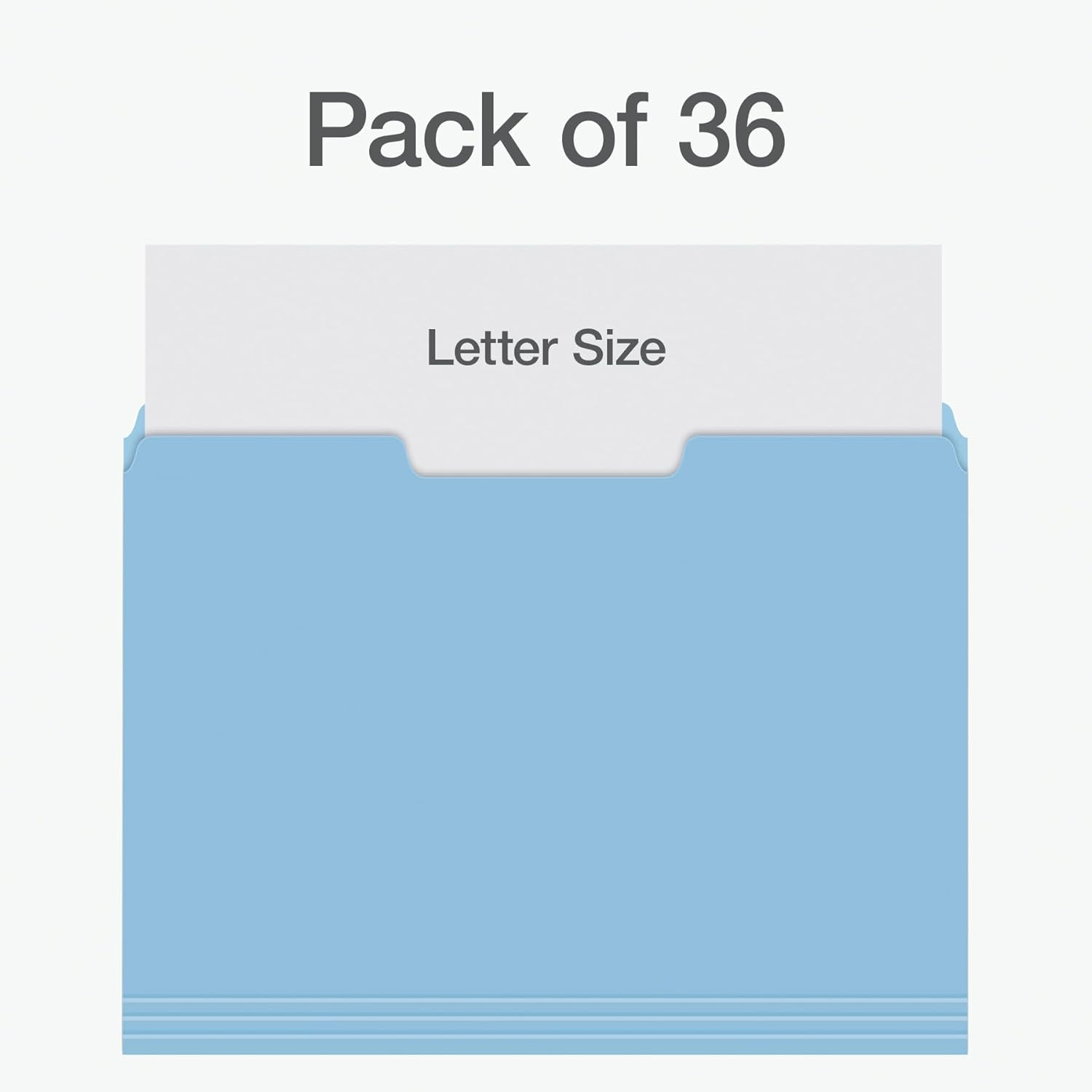 File Folders, Letter Size, Assorted Colors for Home, Office Filing Cabinet, 1/3-