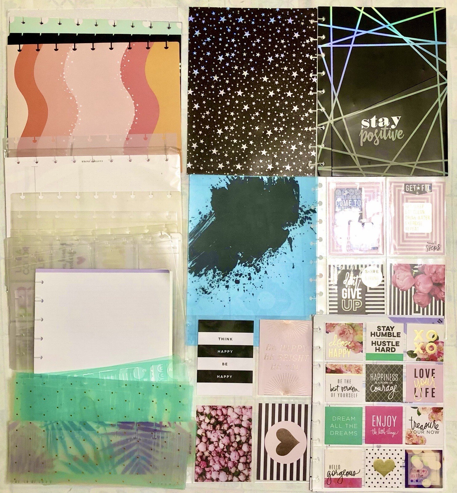 Lot Happy Planner Paper Stencils Pockets Dividers 7×9 size schedule organize A