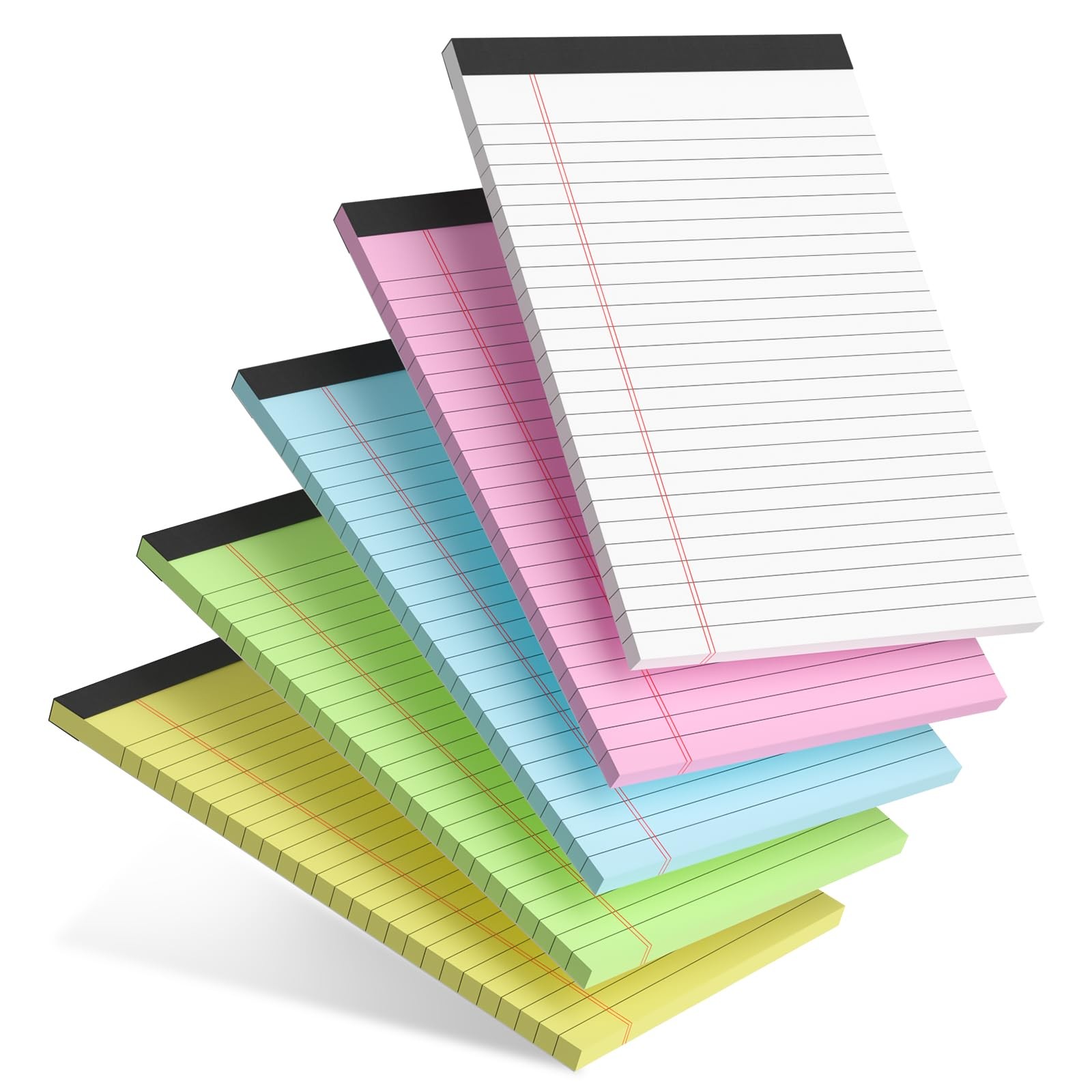 5pcs Small Note Pads 5×8 Notebook College Ruled Legal Pads Color Notepads 5 Pack
